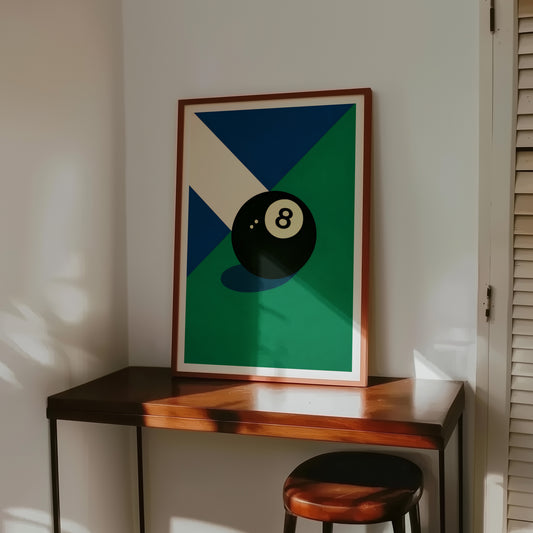 8 Ball Poster | Minimalist Billiards Art