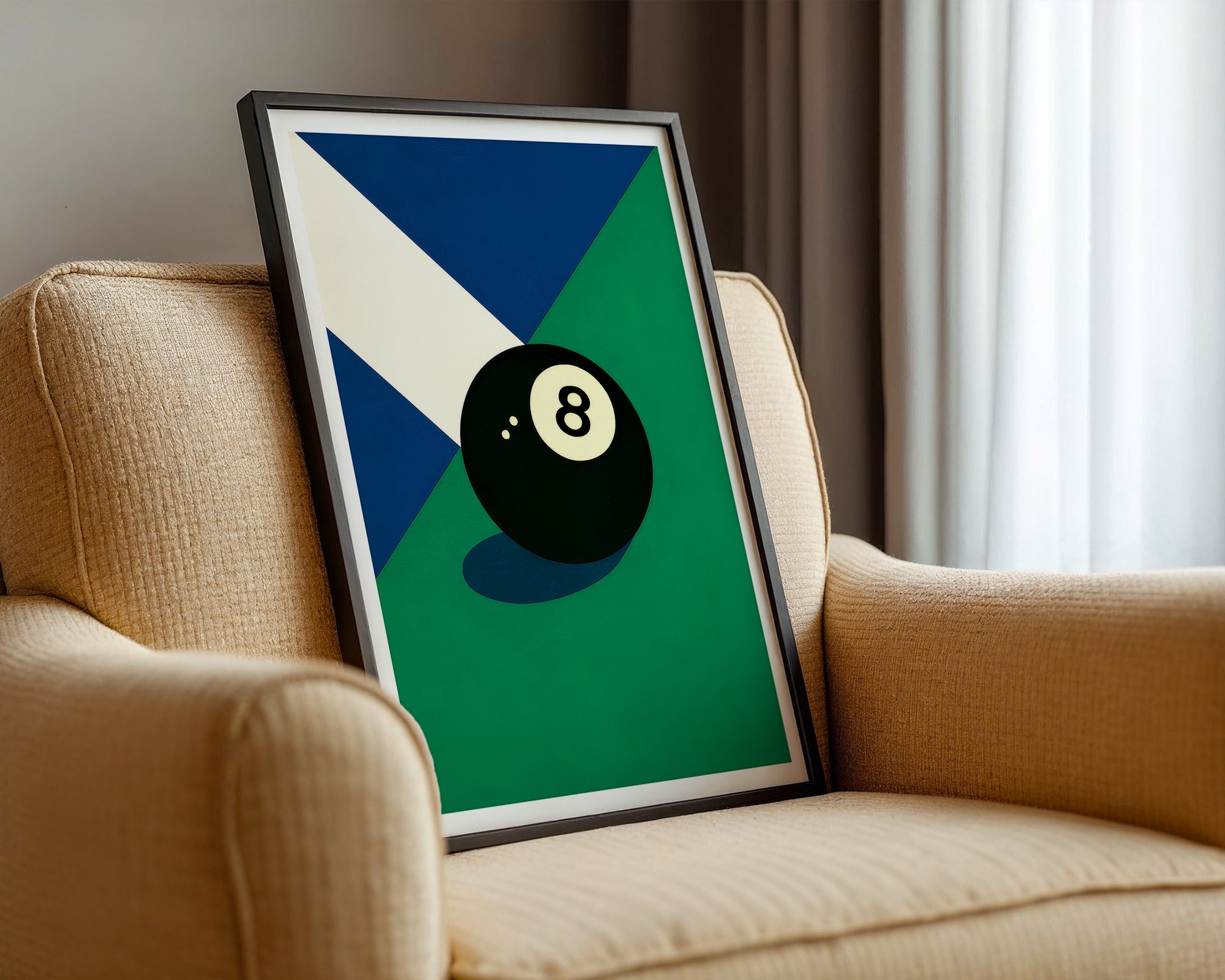 8 Ball Poster | Minimalist Billiards Art