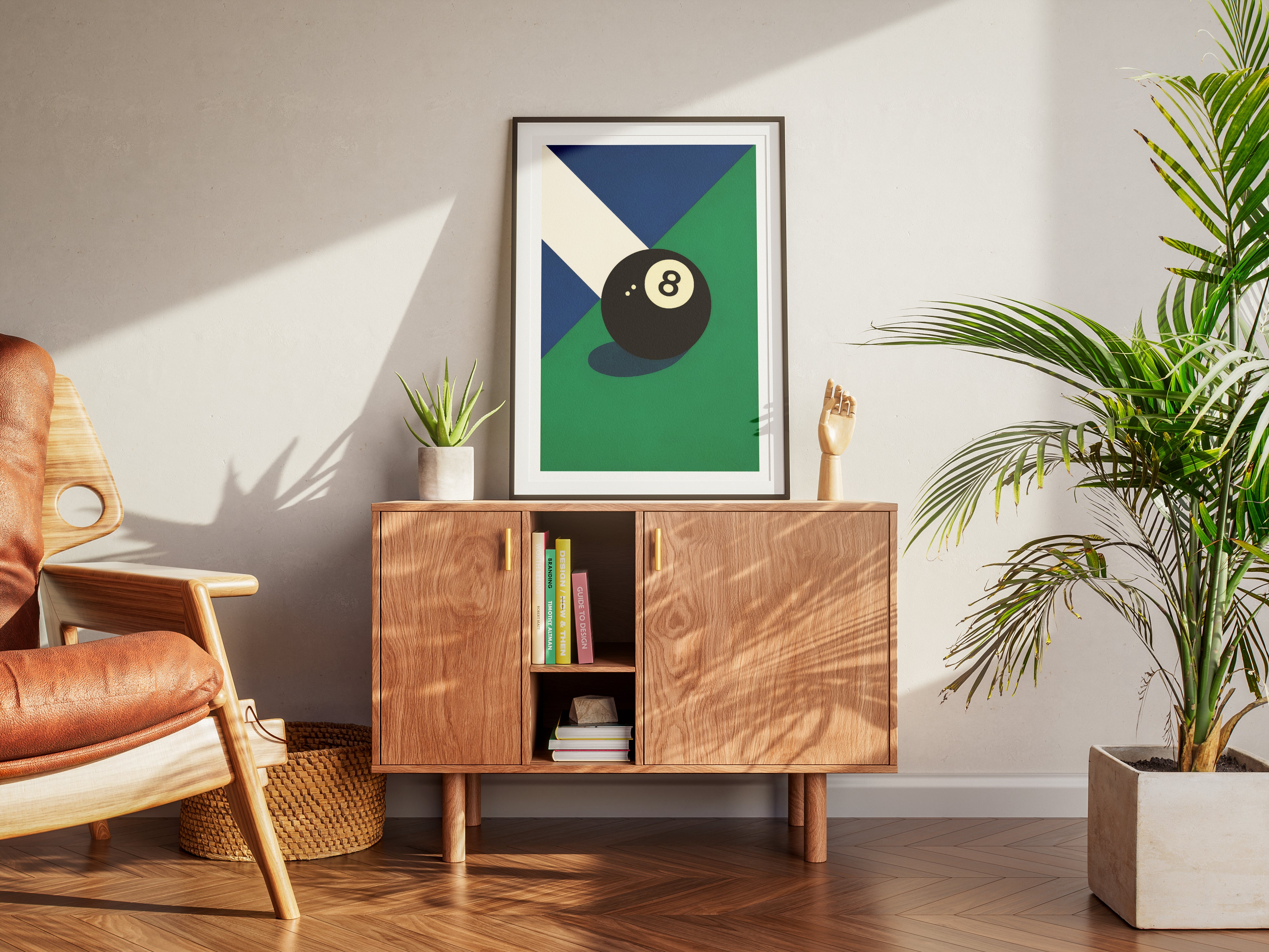 8 Ball Poster | Minimalist Billiards Art