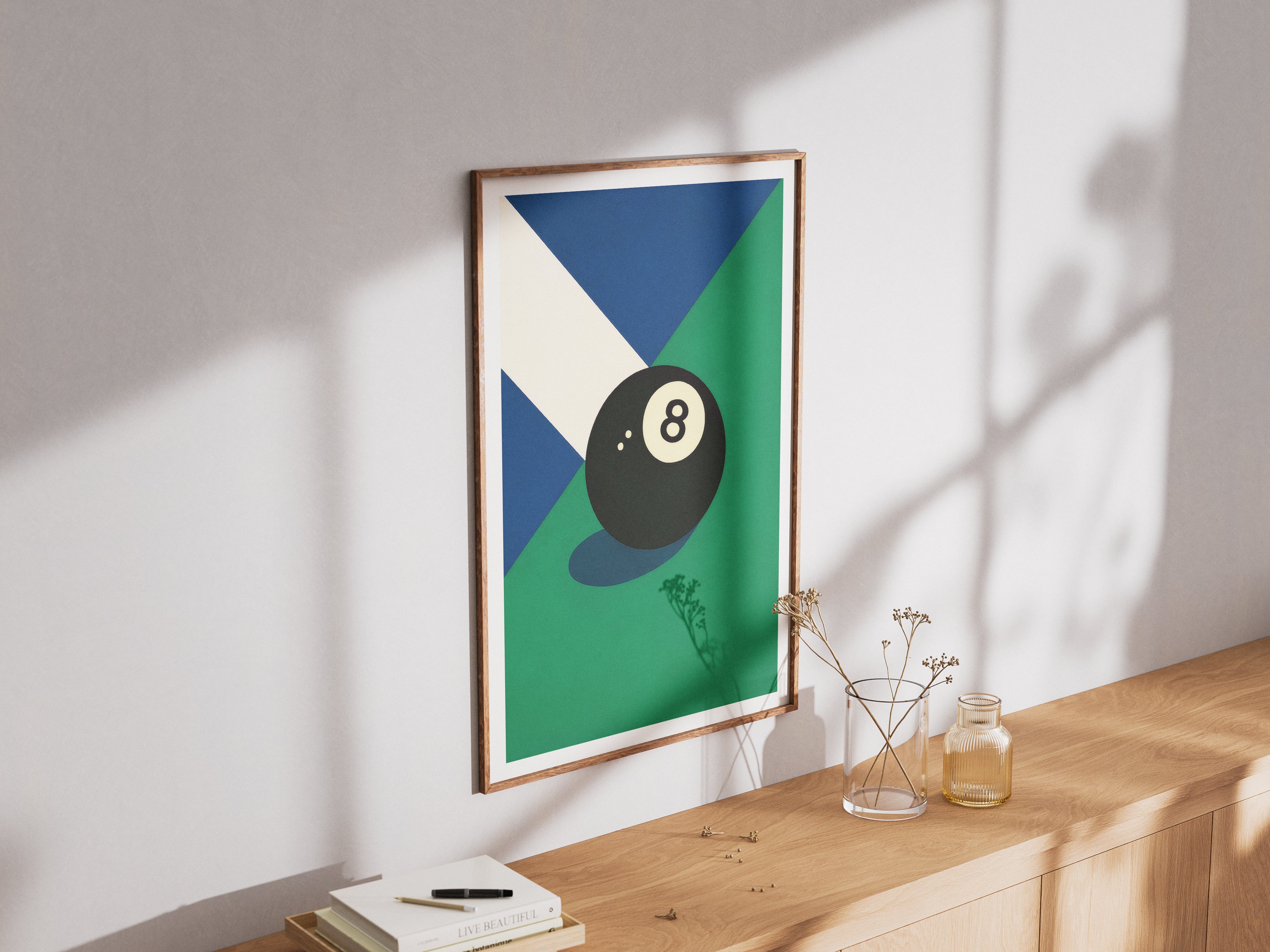 8 Ball Poster | Minimalist Billiards Art