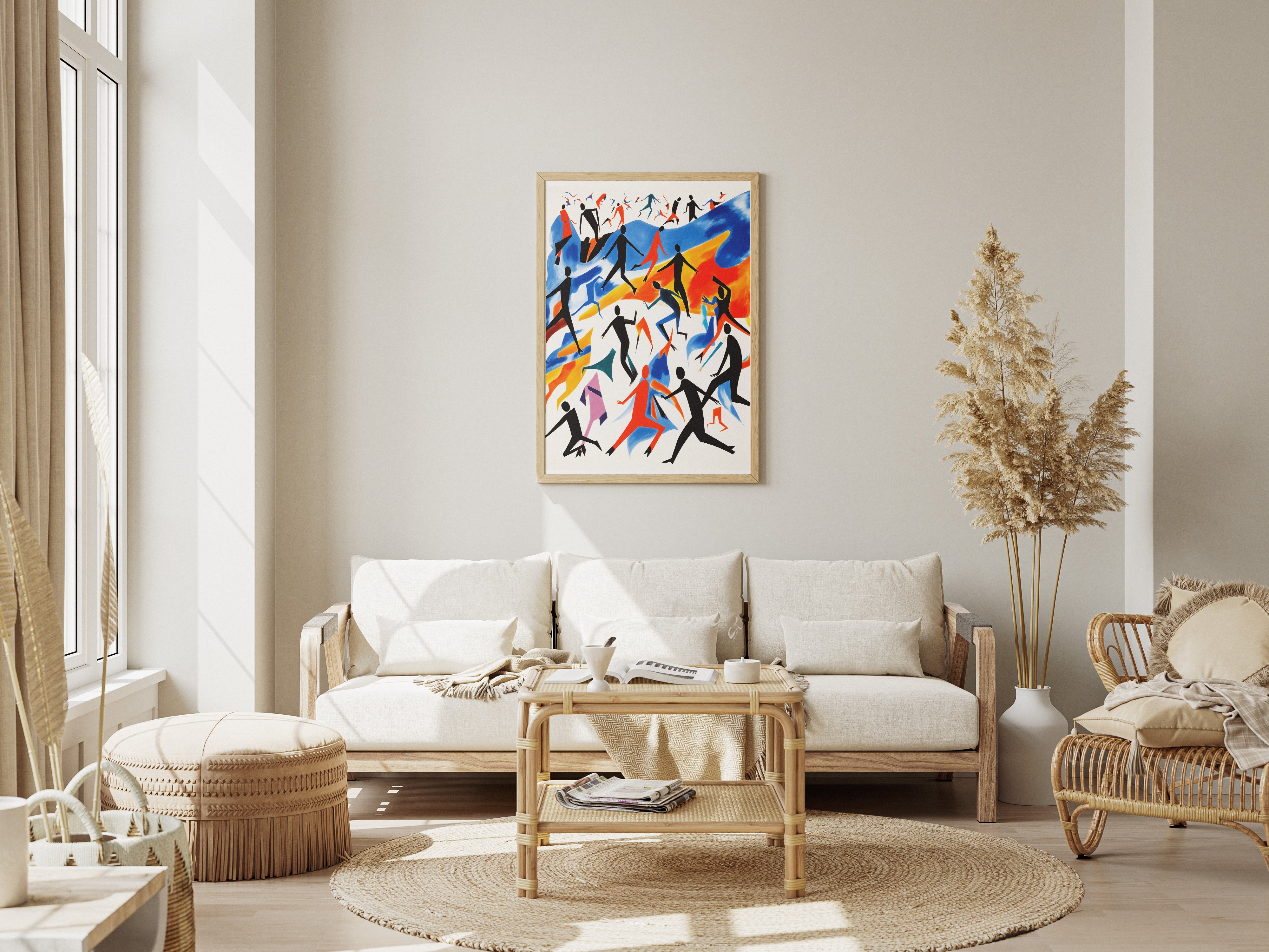 African American Dance Poster | Colorful Abstract Figures Wall Art