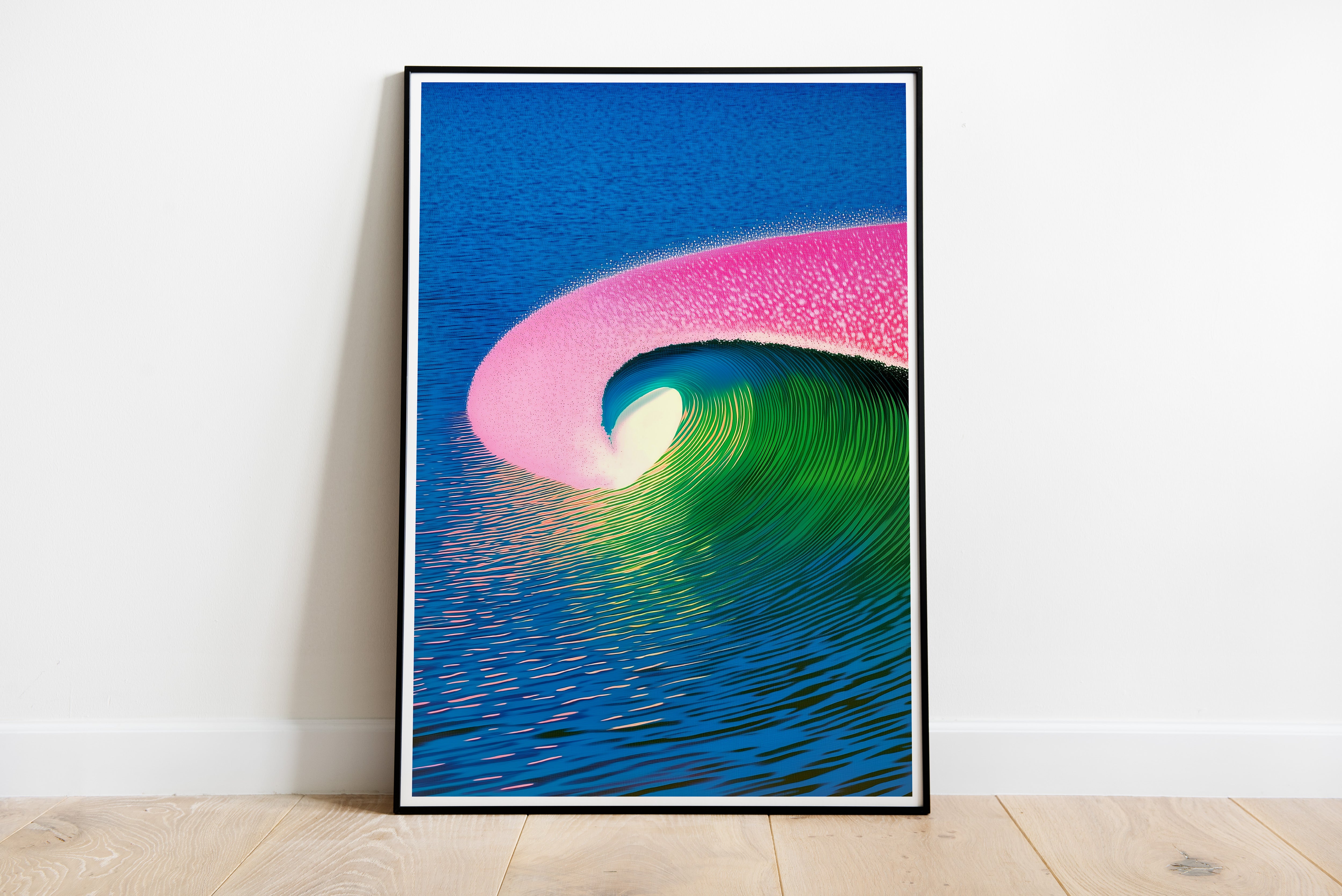 Colorful Surf Wave Poster | Vibrant Ocean Wall Art for Coastal Interiors