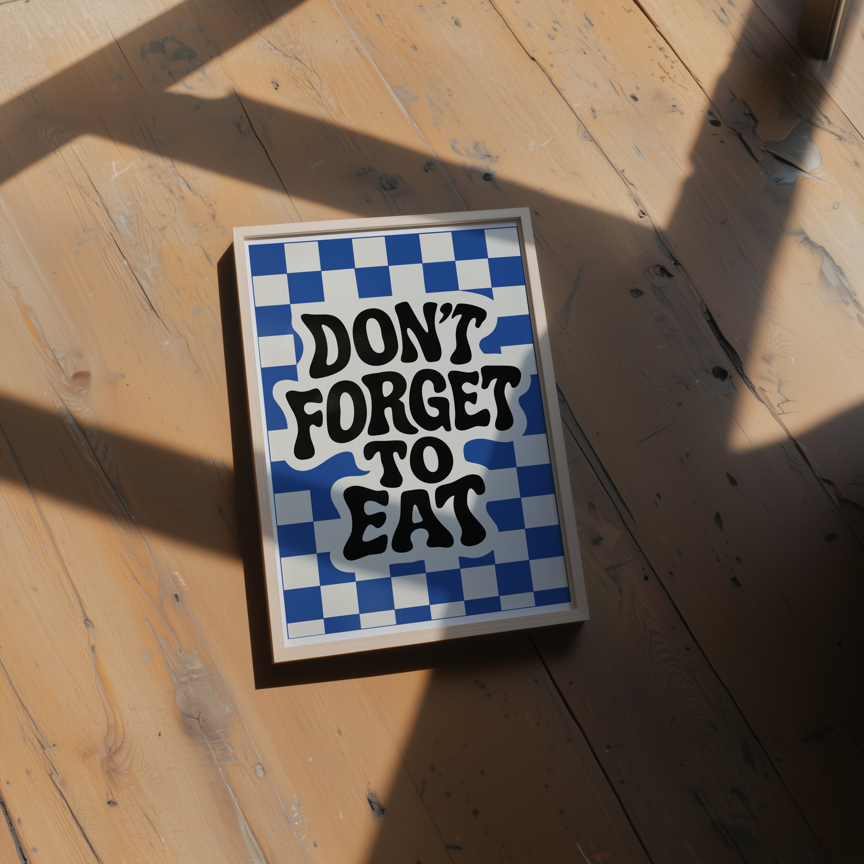 Don’t Forget to Eat Poster | Retro Kitchen Wall Art Print