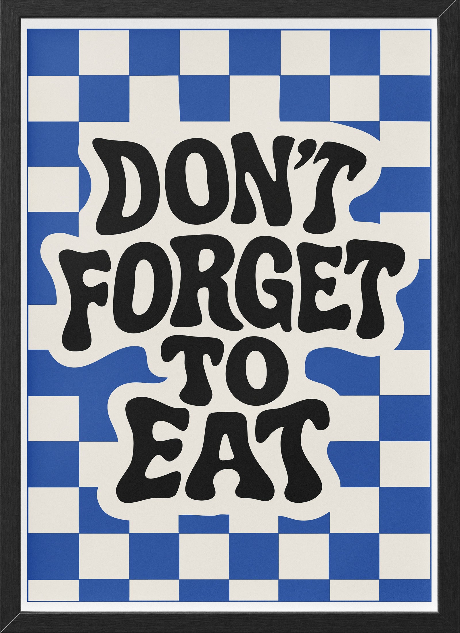 Don’t Forget to Eat Poster | Retro Kitchen Wall Art Print