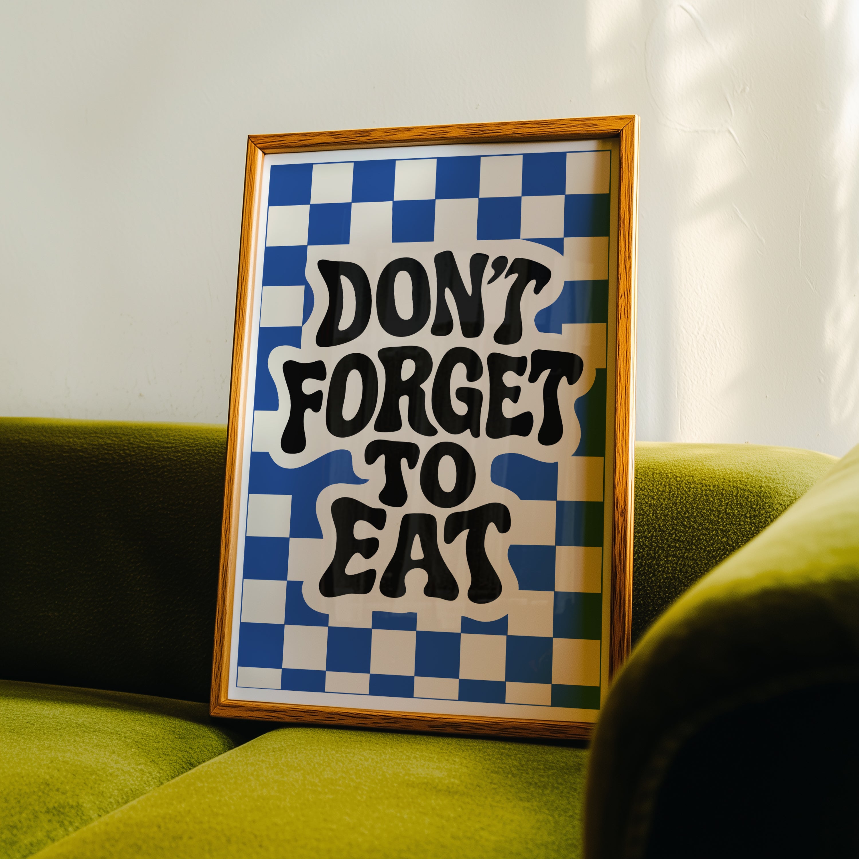 Don’t Forget to Eat Poster | Retro Kitchen Wall Art Print