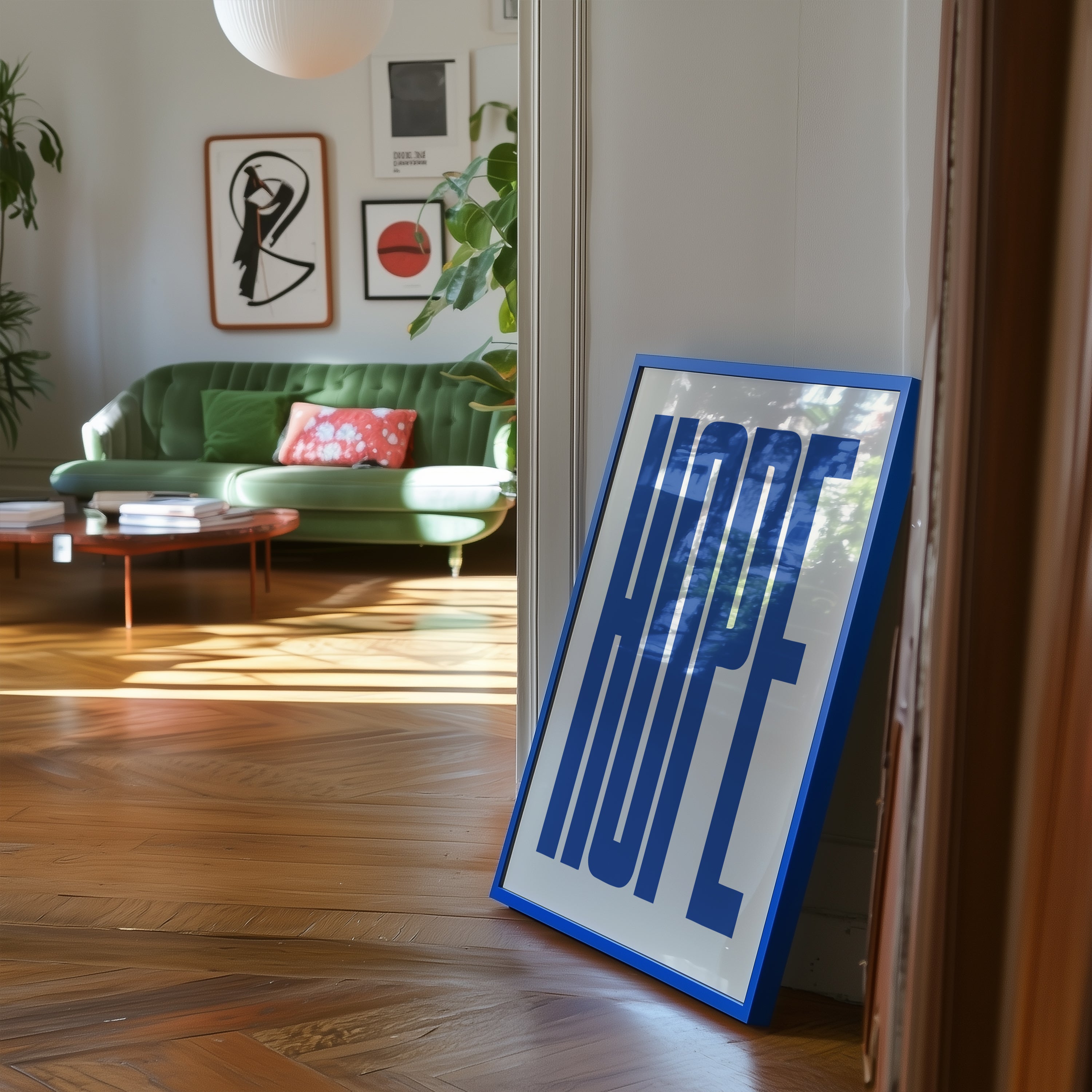 Hope Poster | Blue Minimalist Typography Print