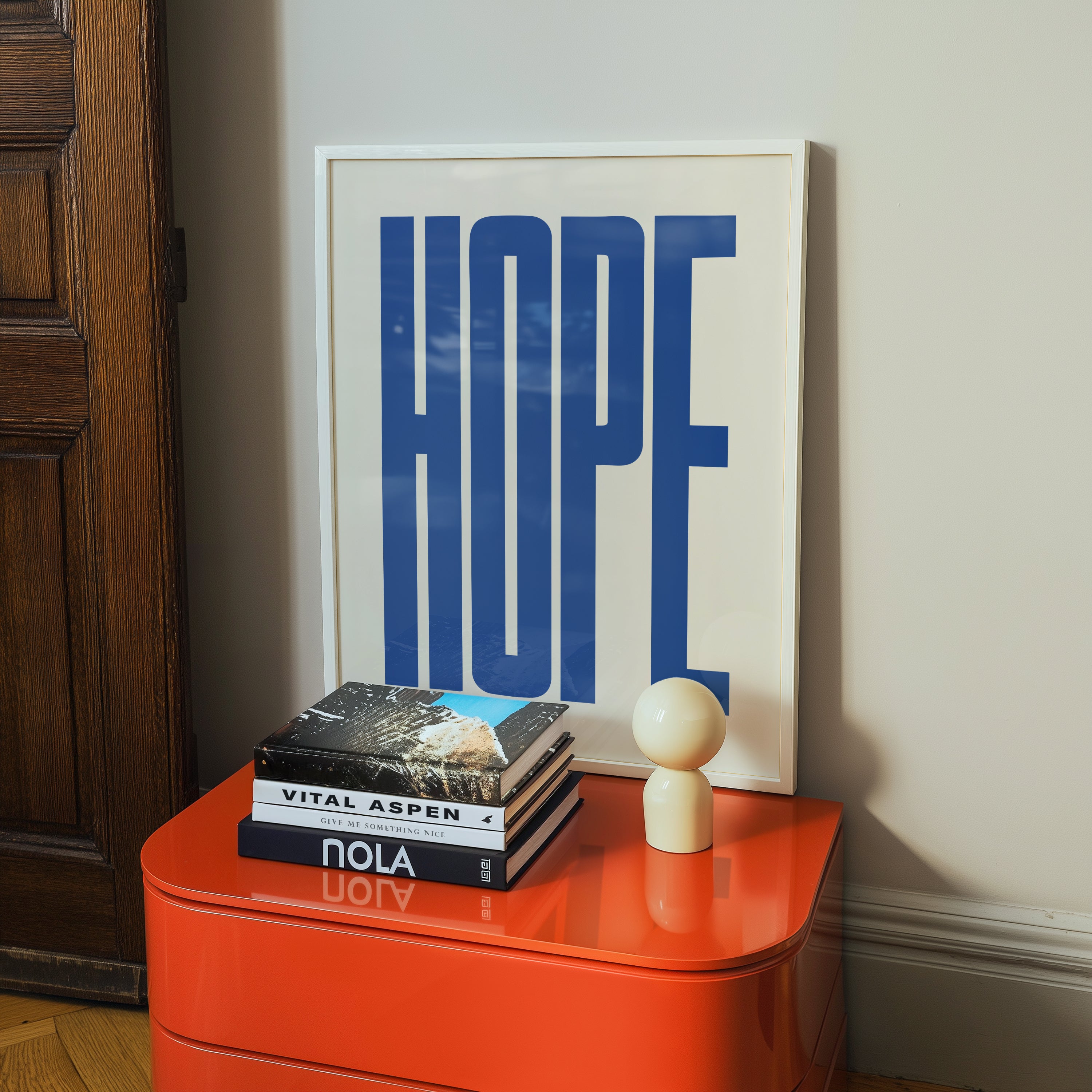 Hope Poster | Blue Minimalist Typography Print