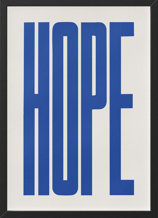 Hope Poster | Blue Minimalist Typography Print