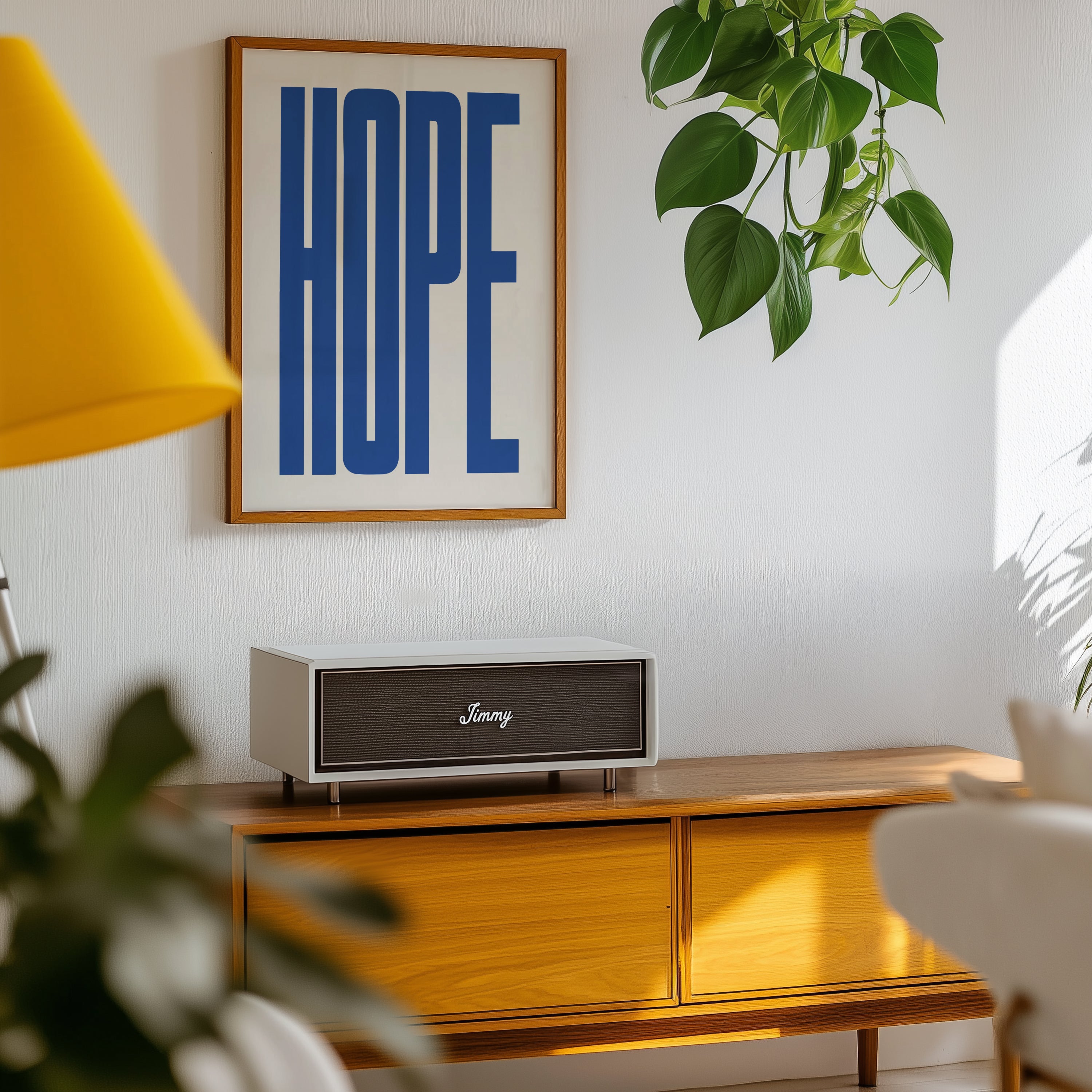 Hope Poster | Blue Minimalist Typography Print