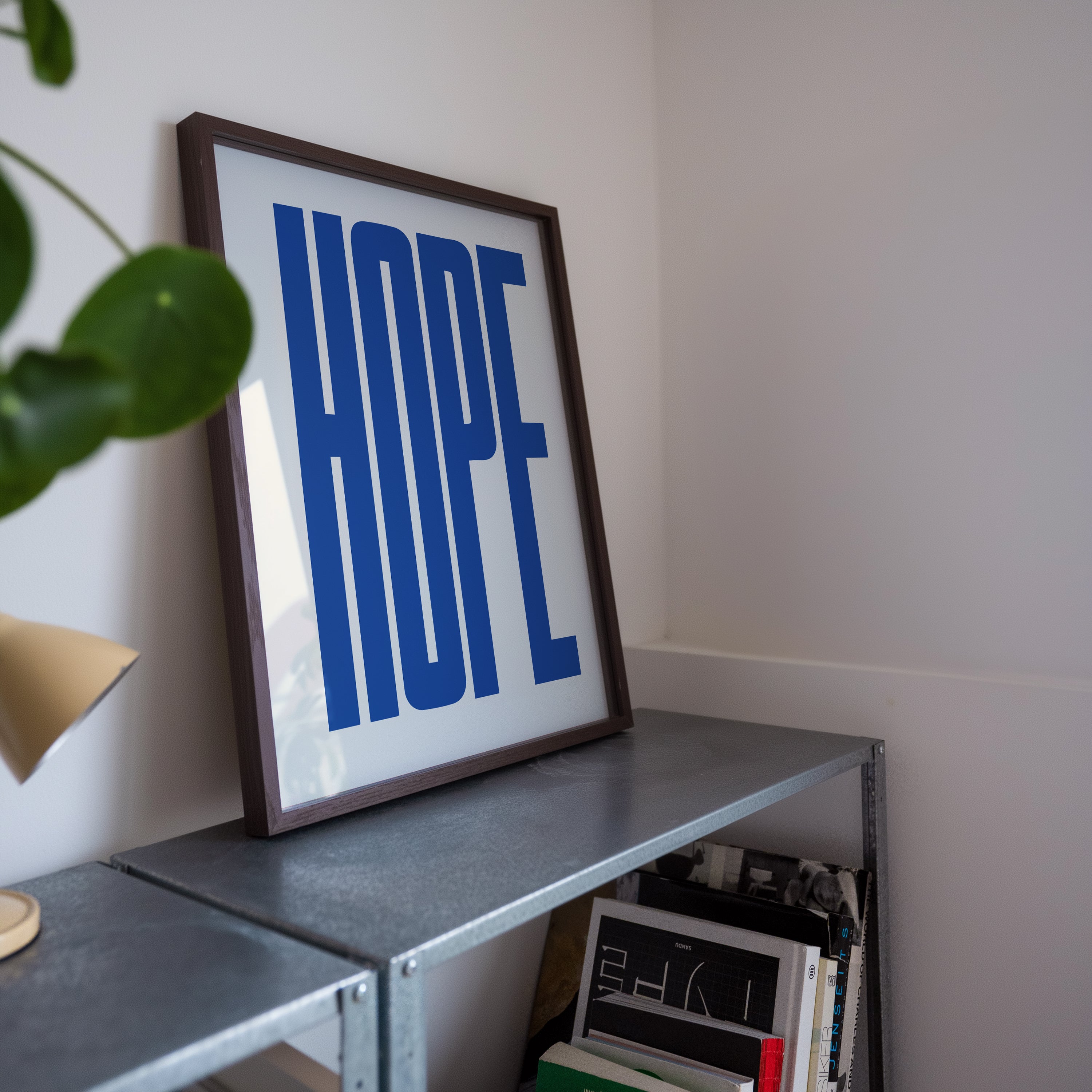 Hope Poster | Blue Minimalist Typography Print