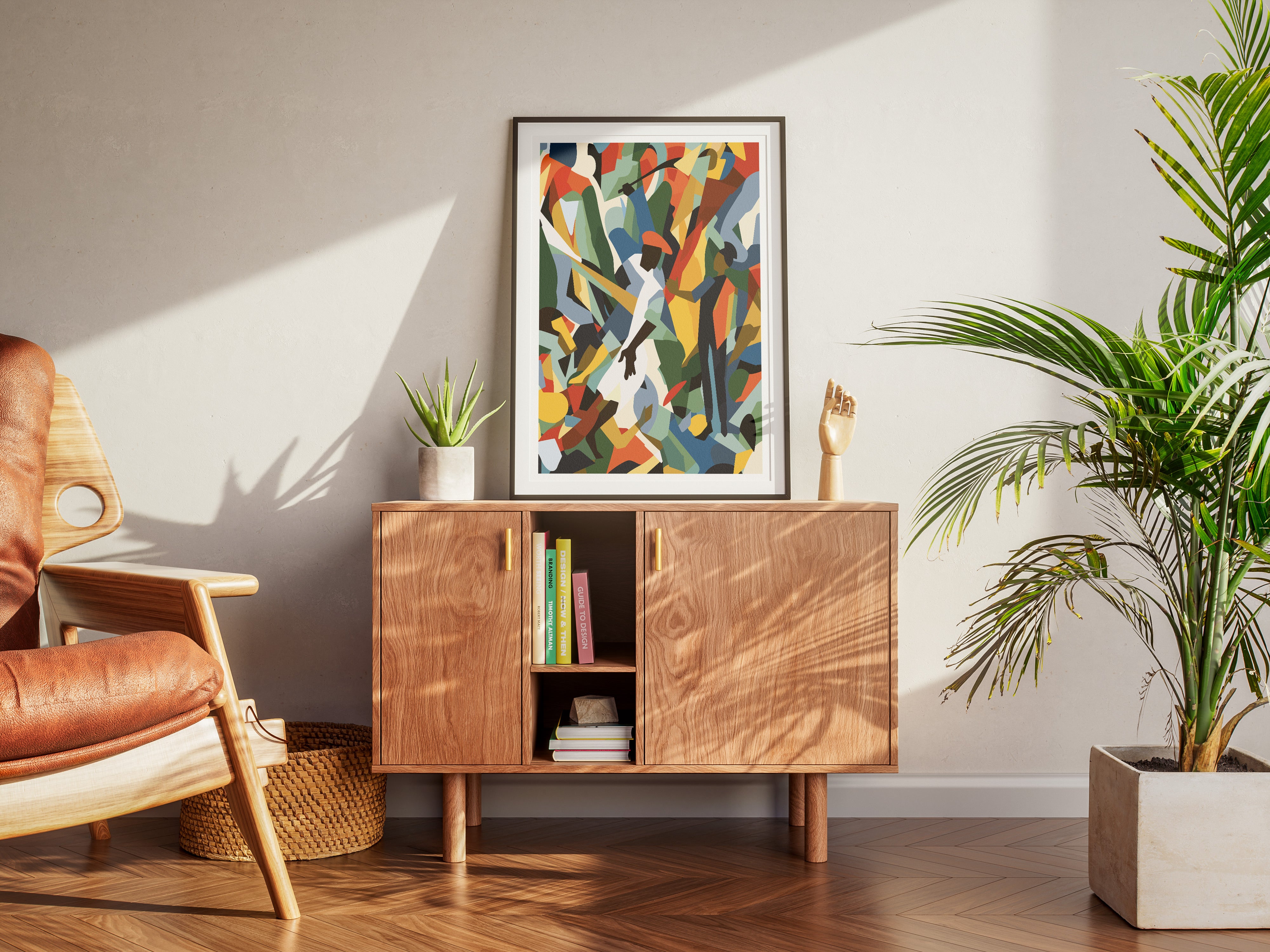 Vibrant African American Abstract Poster | Social Realism Inspired Wall Art