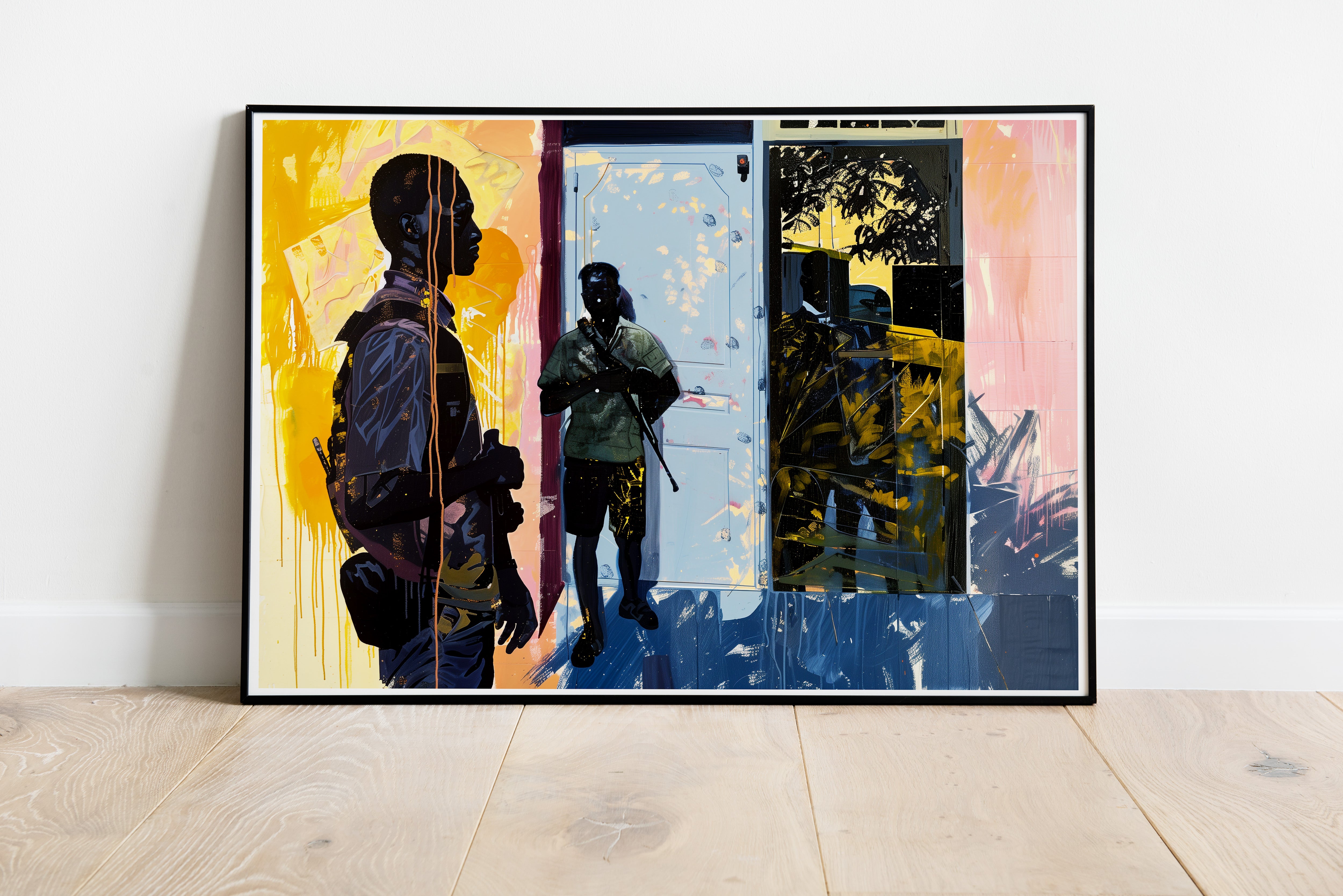 Urban Figurative Black Art Poster | Contemporary Social Realism Wall Print