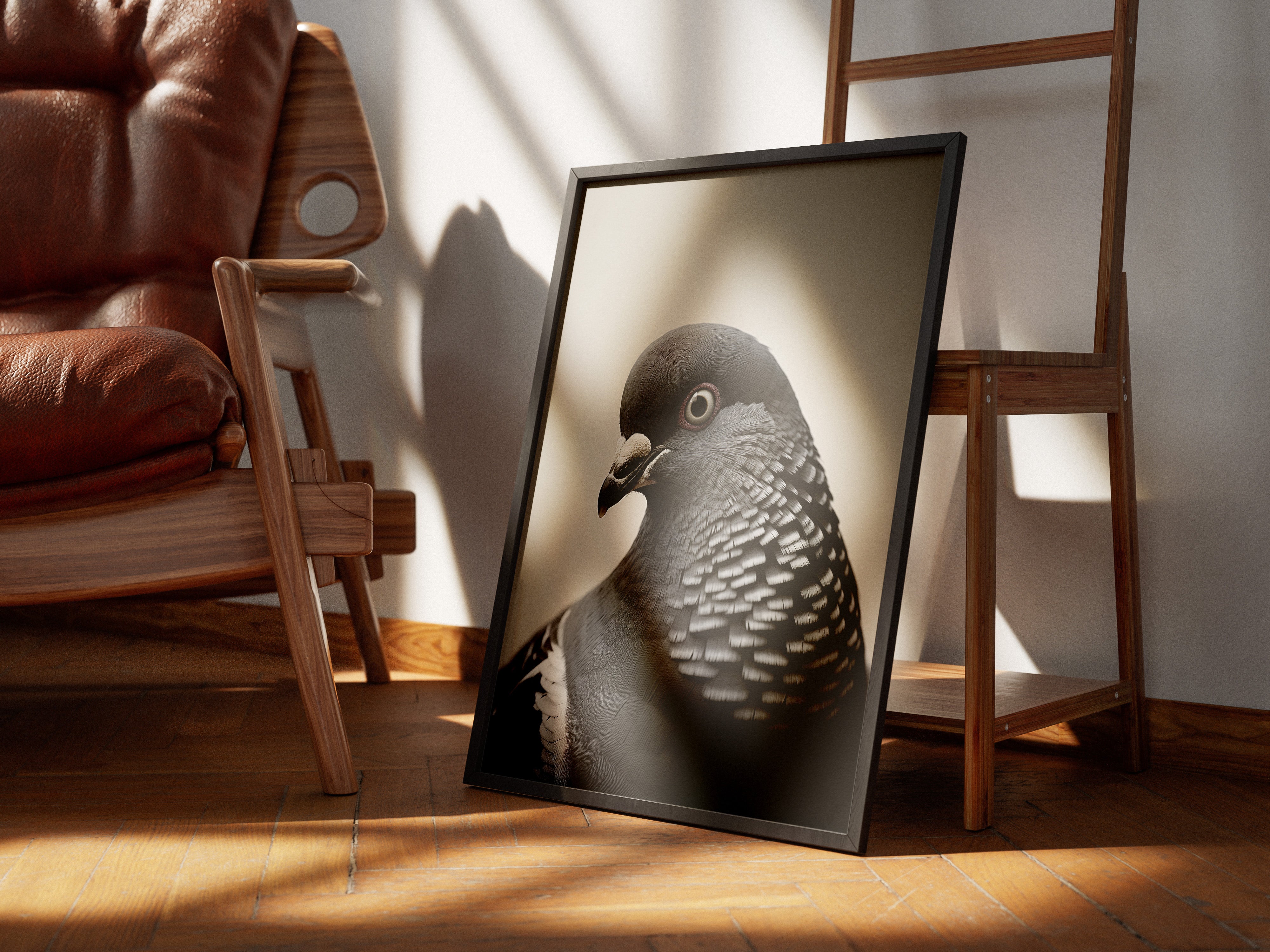 Pigeon Wall Art Poster | Minimalist Bird Photography Print