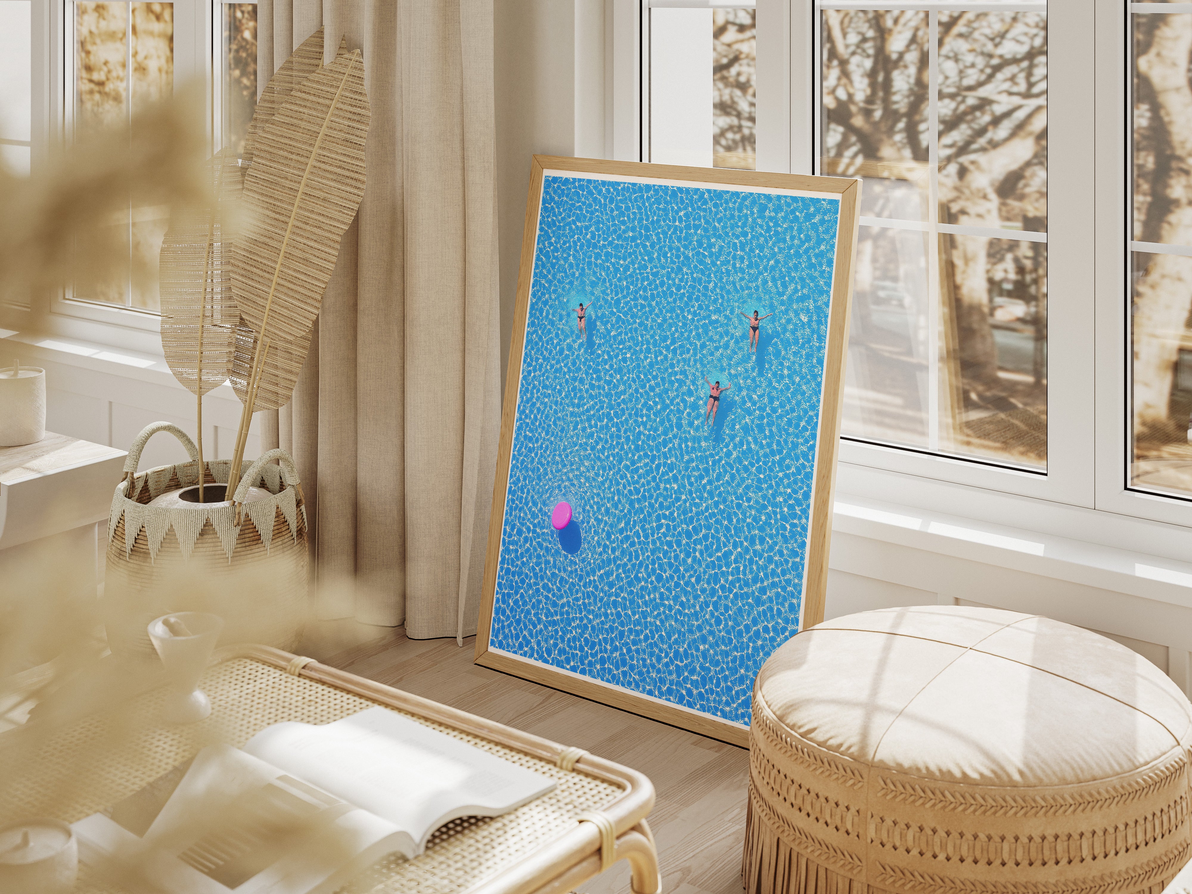 Minimalist Poolside Poster | Summer Vibes Tropical Wall Art Print