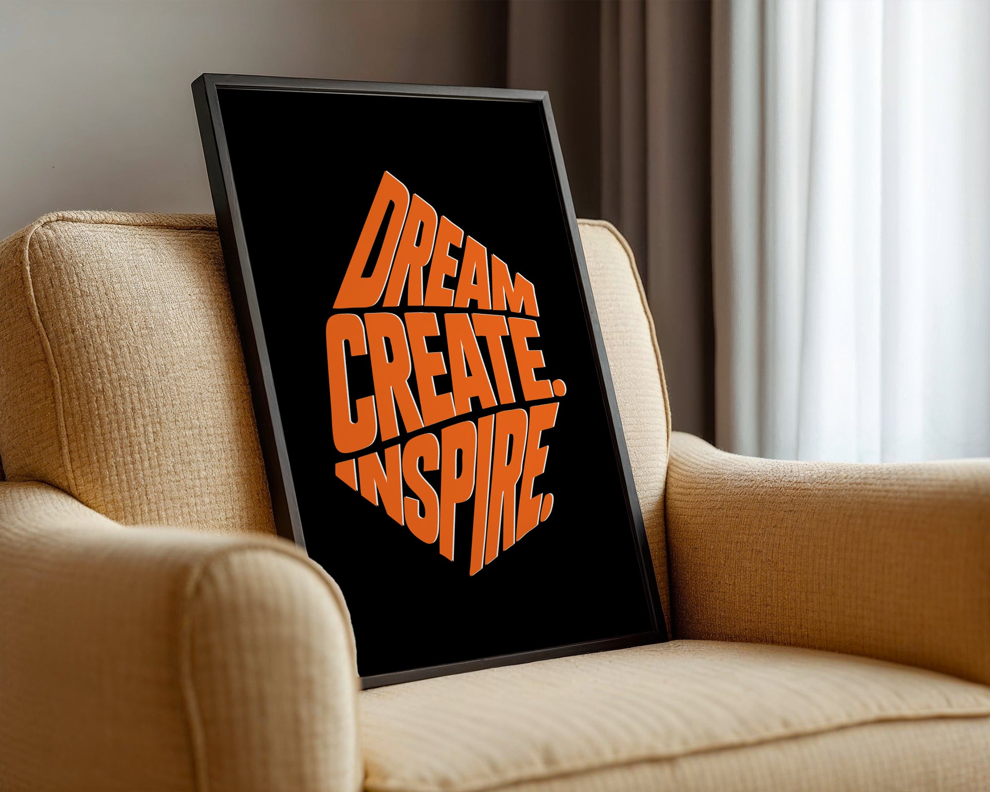 Dream Create Inspire Poster | Bold Motivational Wall Art