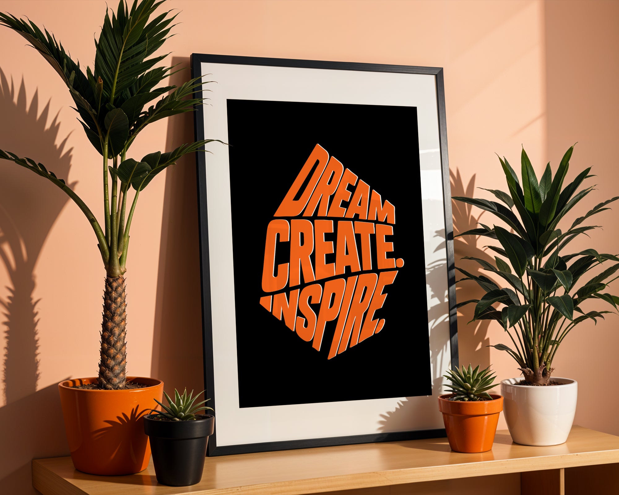 Dream Create Inspire Poster | Bold Motivational Wall Art