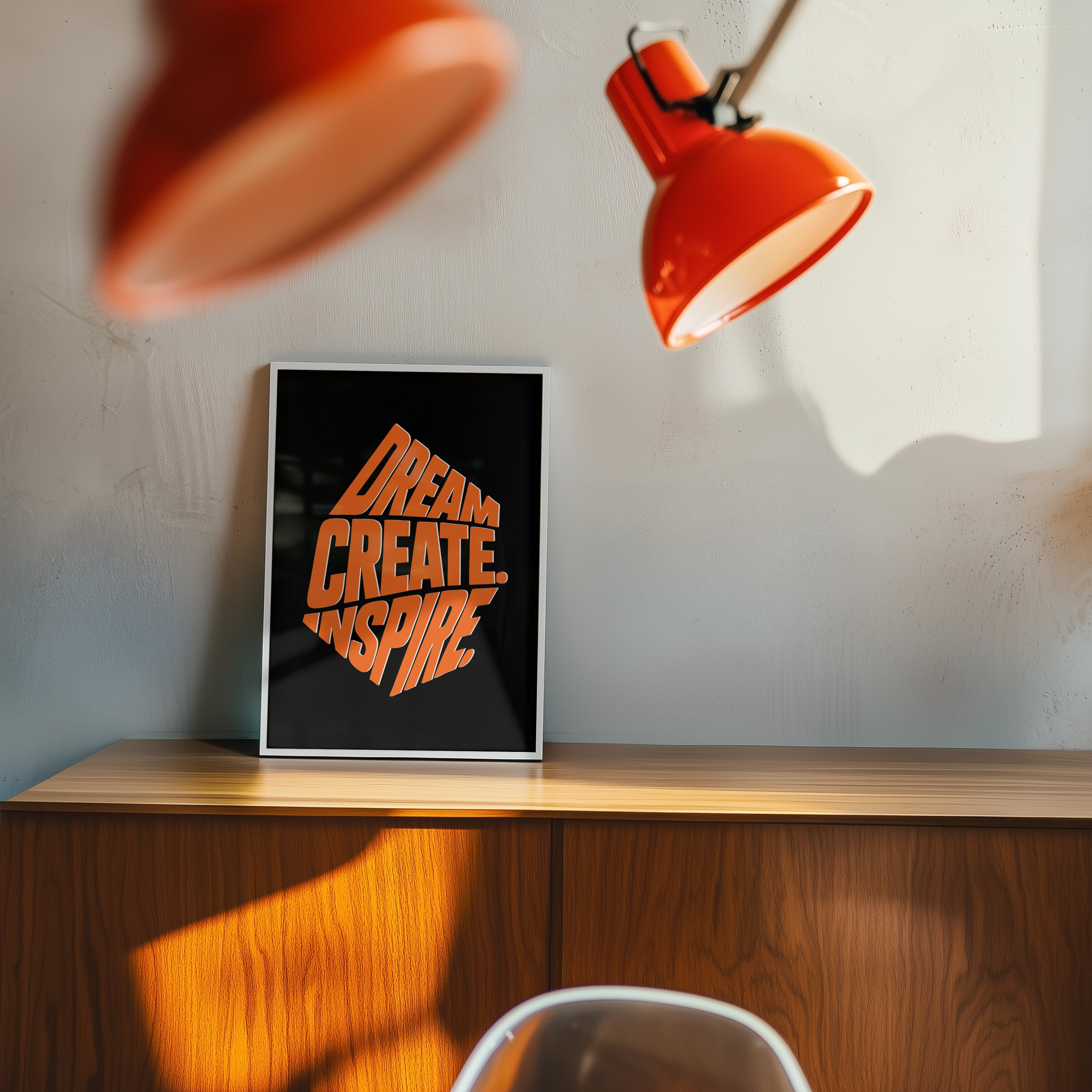 Dream Create Inspire Poster | Bold Motivational Wall Art