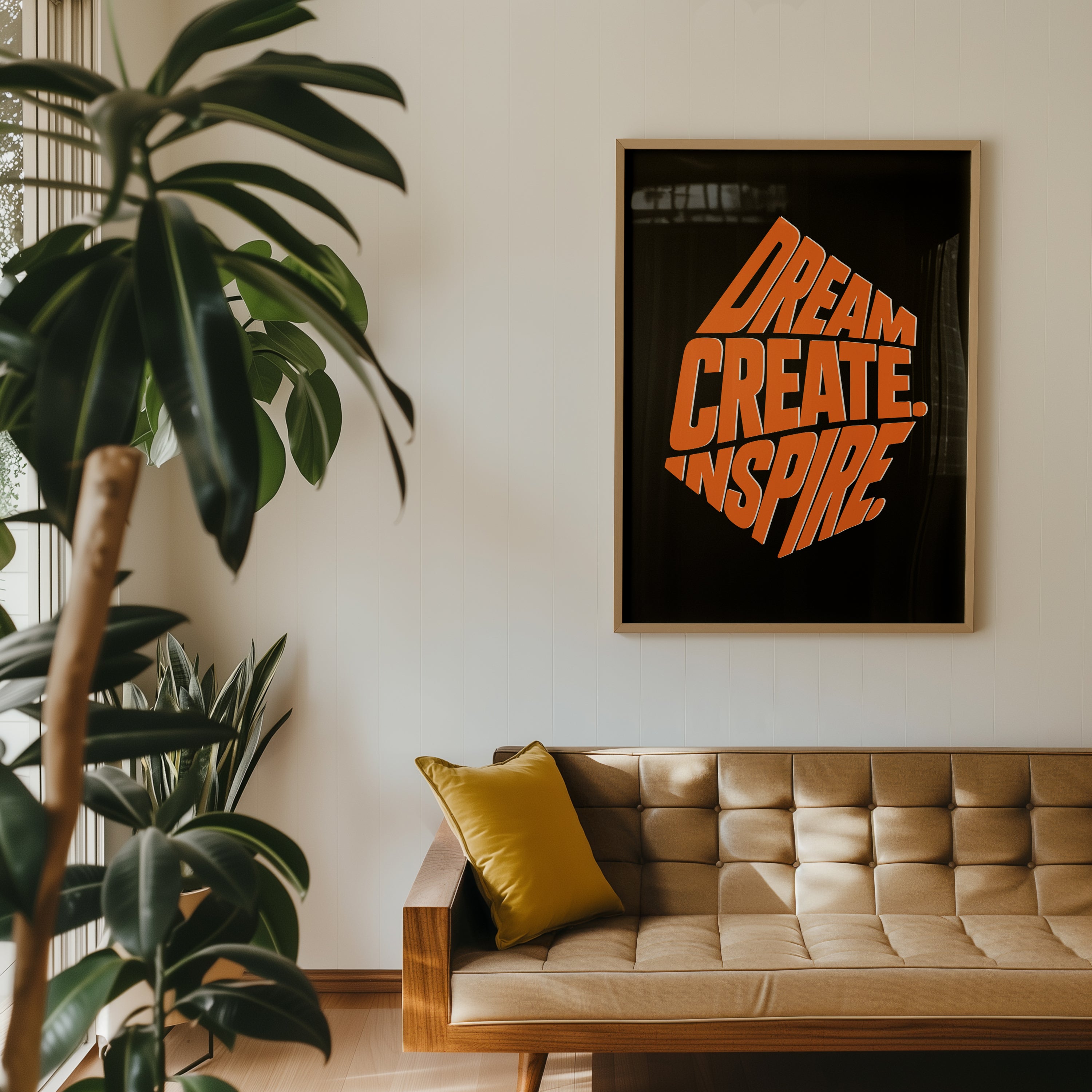 Dream Create Inspire Poster | Bold Motivational Wall Art