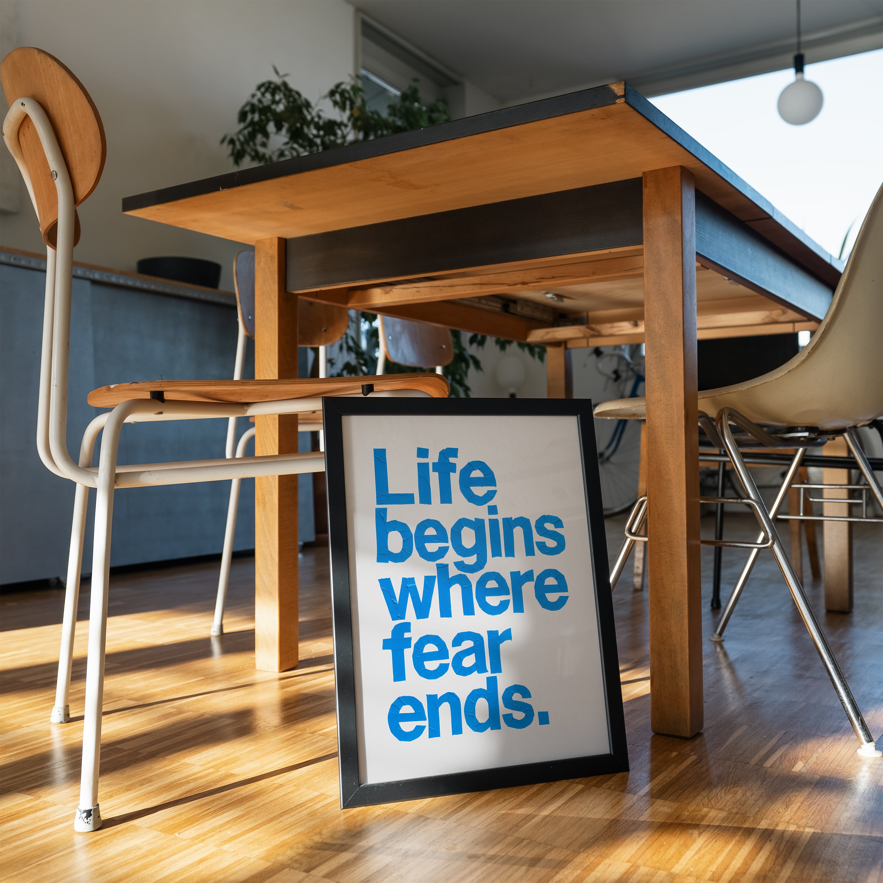 Life Begins Where Fear Ends Poster | Motivational Quote Wall Art