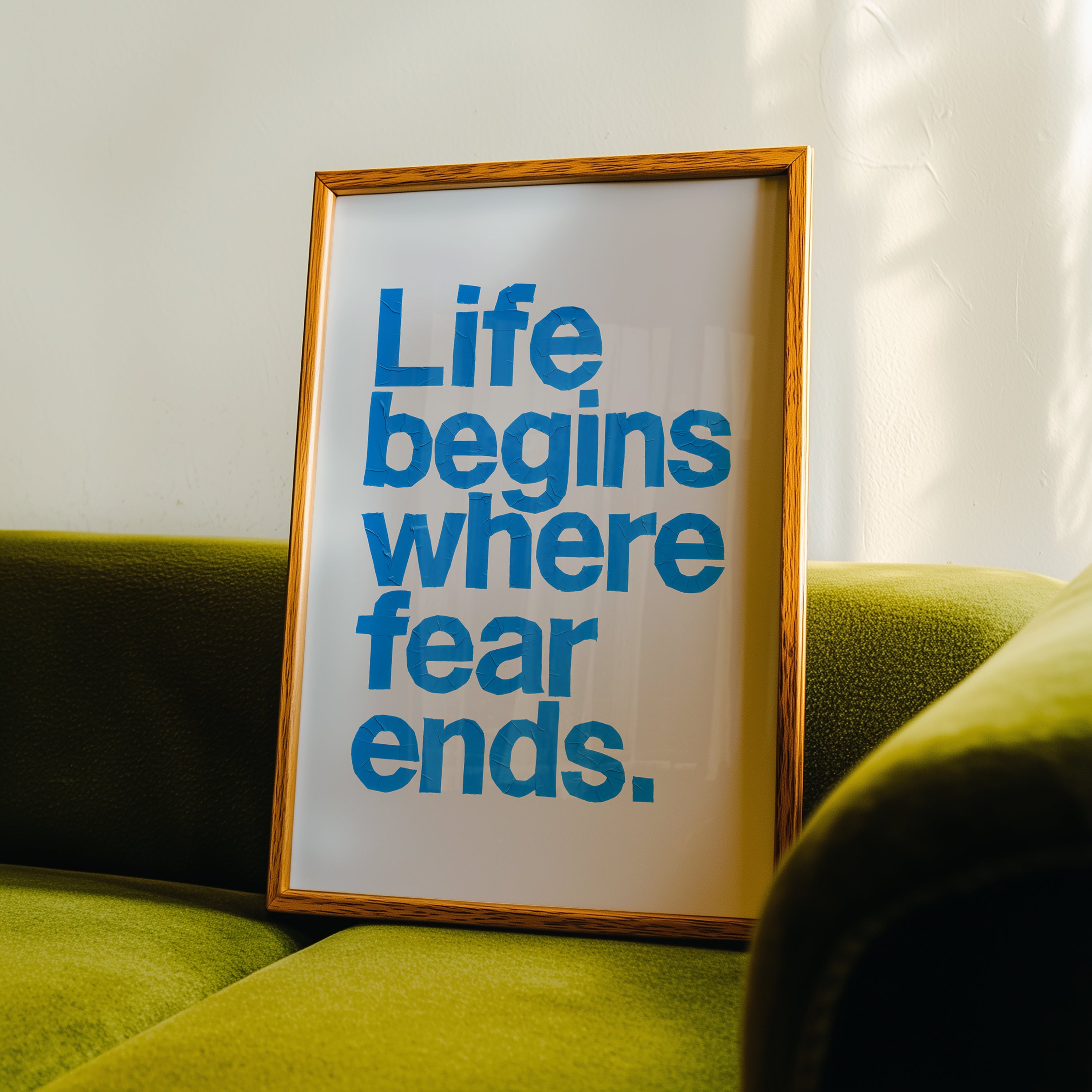 Life Begins Where Fear Ends Poster | Motivational Quote Wall Art