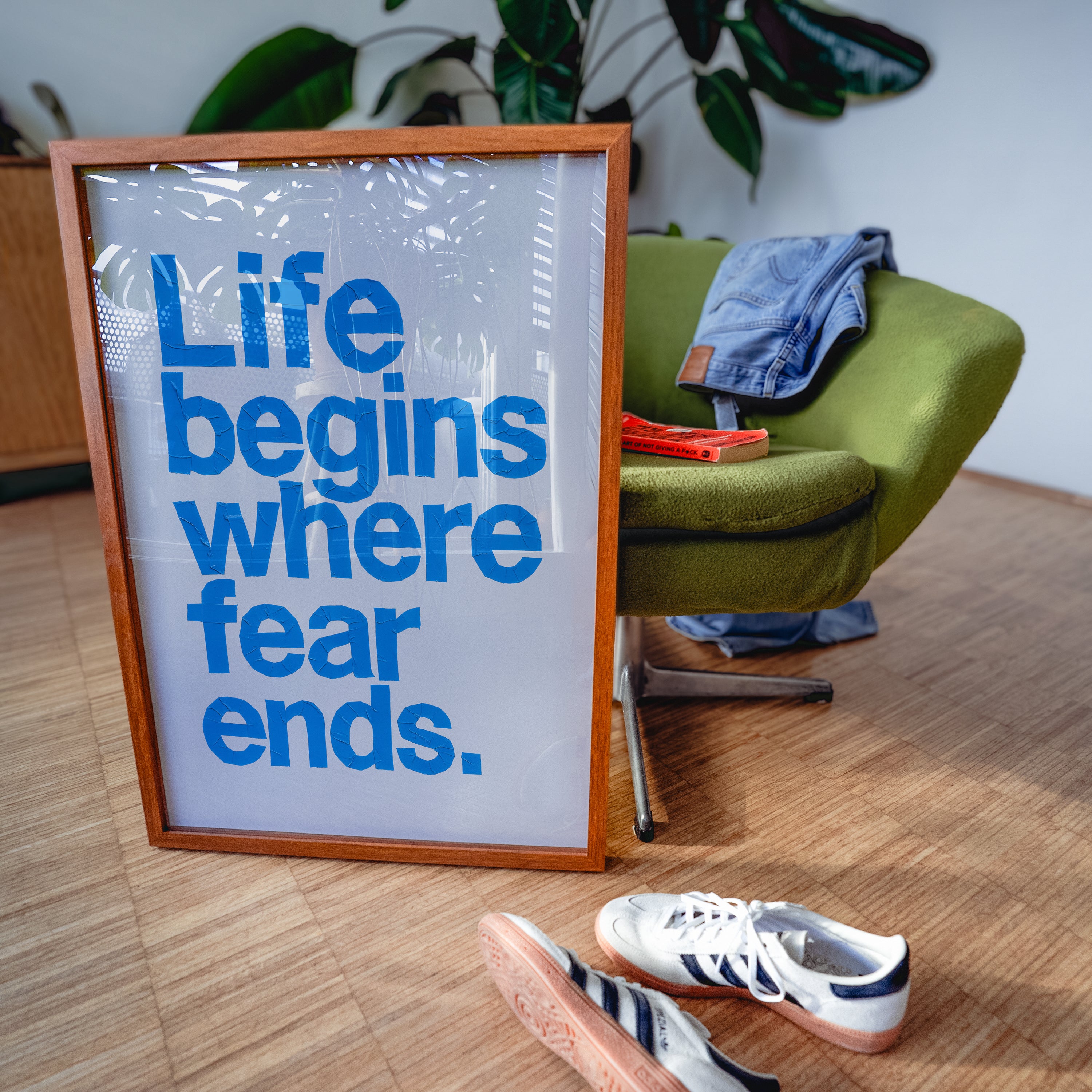 Life Begins Where Fear Ends Poster | Motivational Quote Wall Art