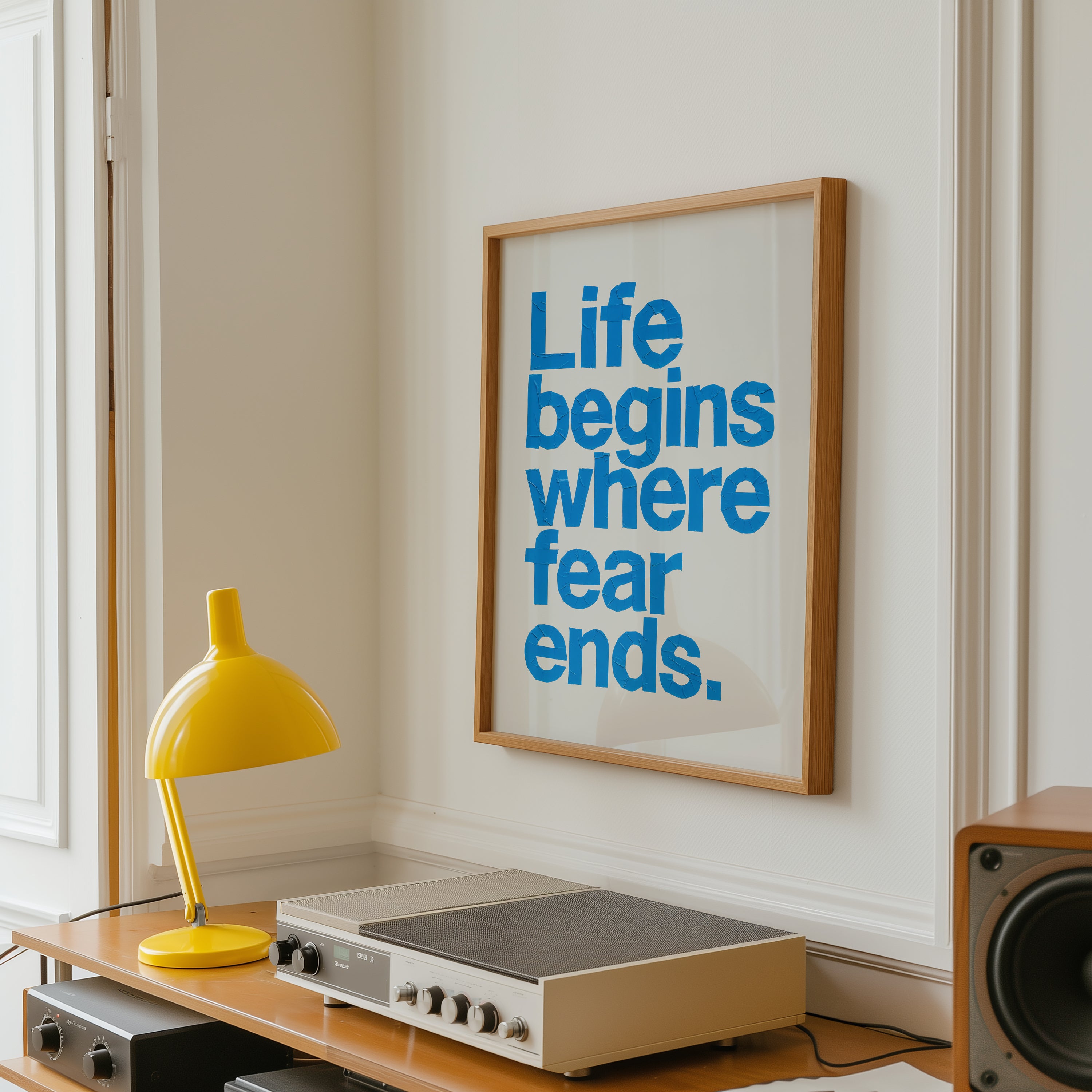 Life Begins Where Fear Ends Poster | Motivational Quote Wall Art