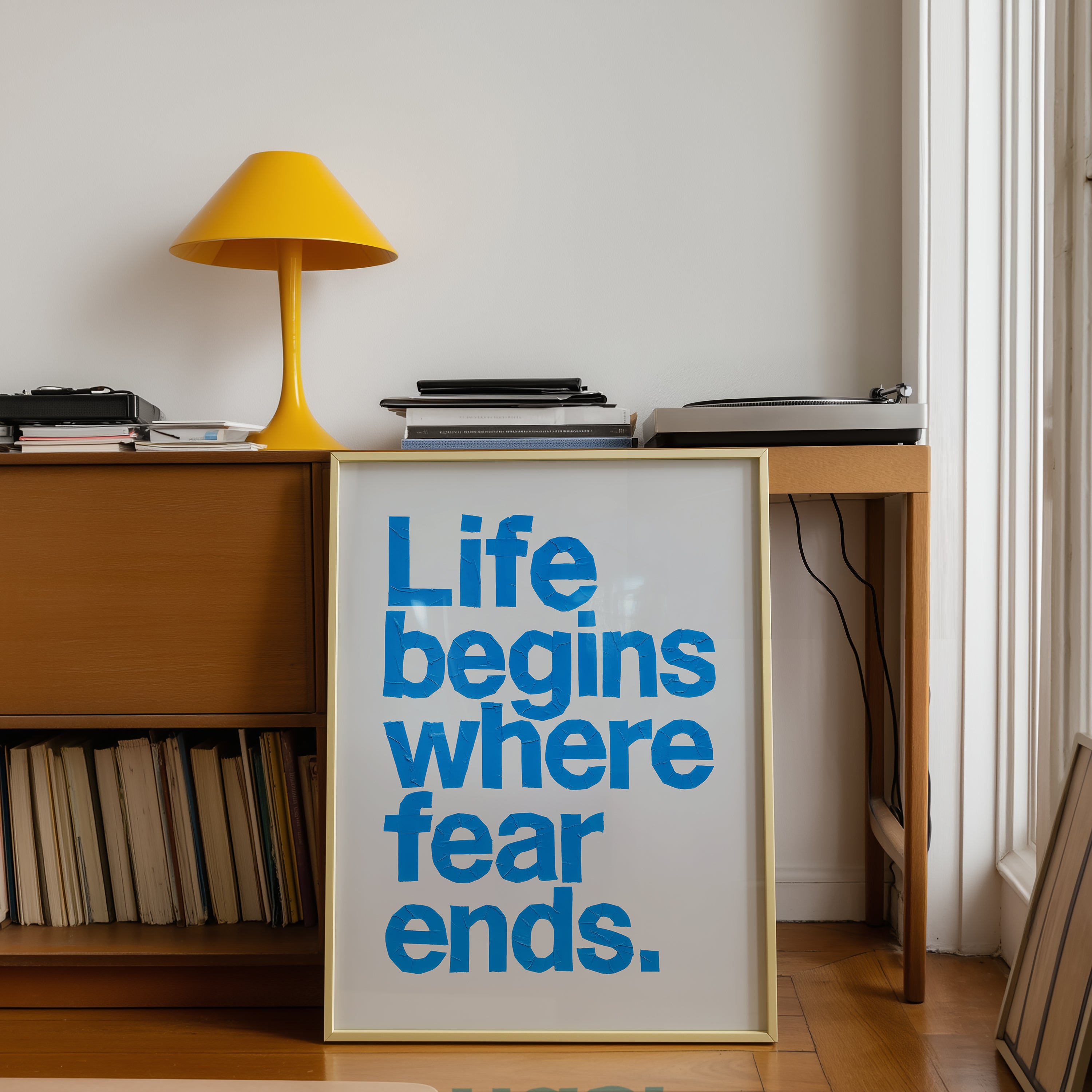 Life Begins Where Fear Ends Poster | Motivational Quote Wall Art