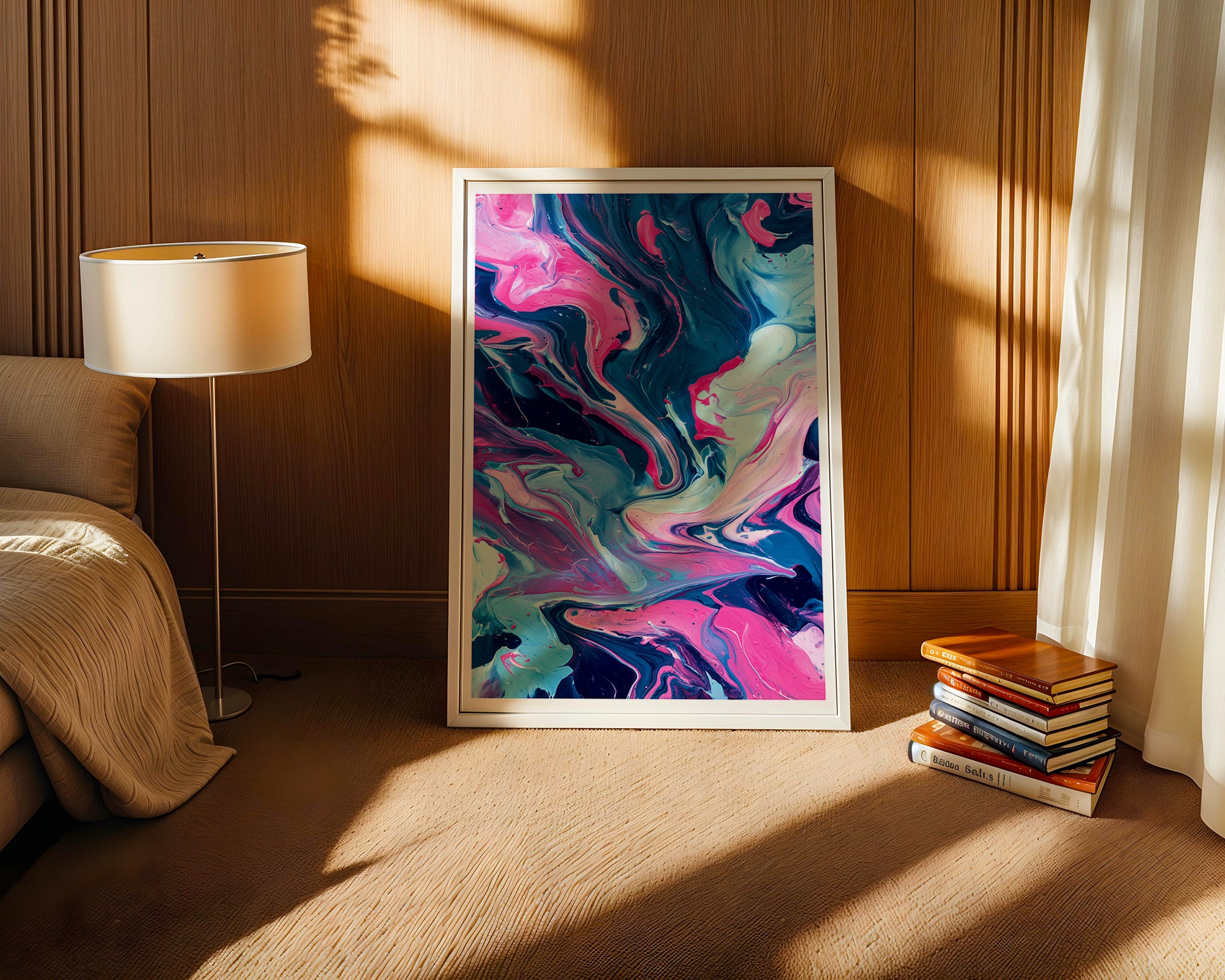 Pink & Blue Swirl Poster | Abstract Fluid Art