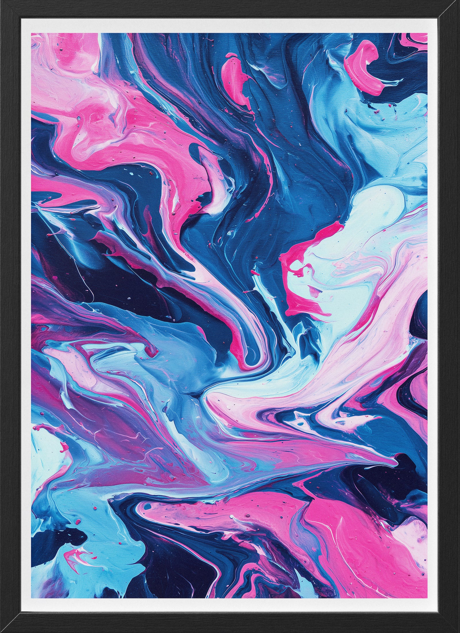 Pink & Blue Swirl Poster | Abstract Fluid Art