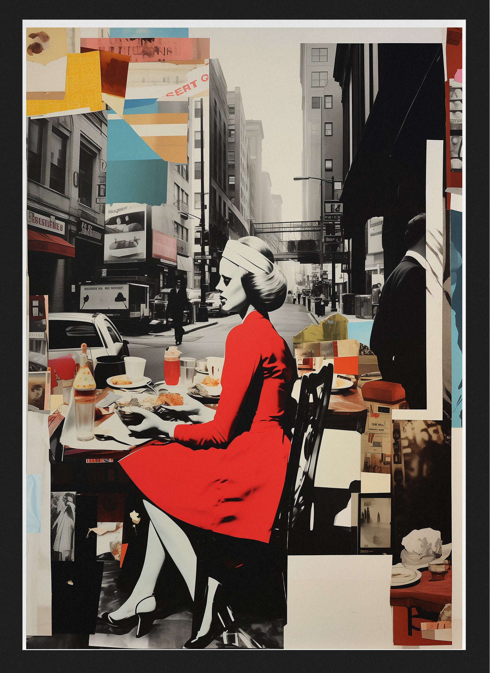 Retro Collage Woman Poster | Modern Pop Art Style Wall Print