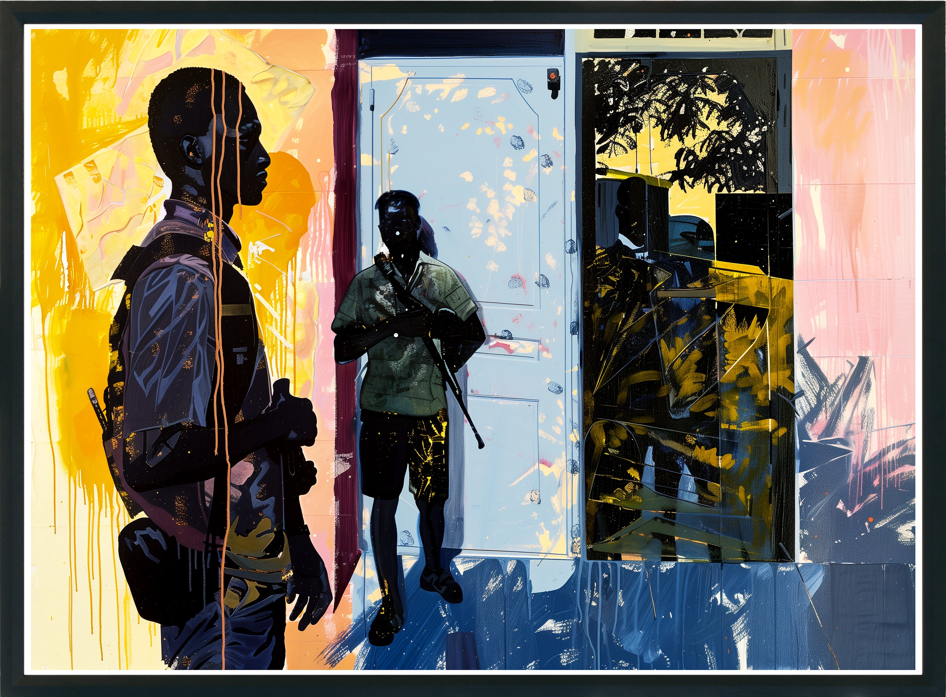Urban Figurative Black Art Poster | Contemporary Social Realism Wall Print