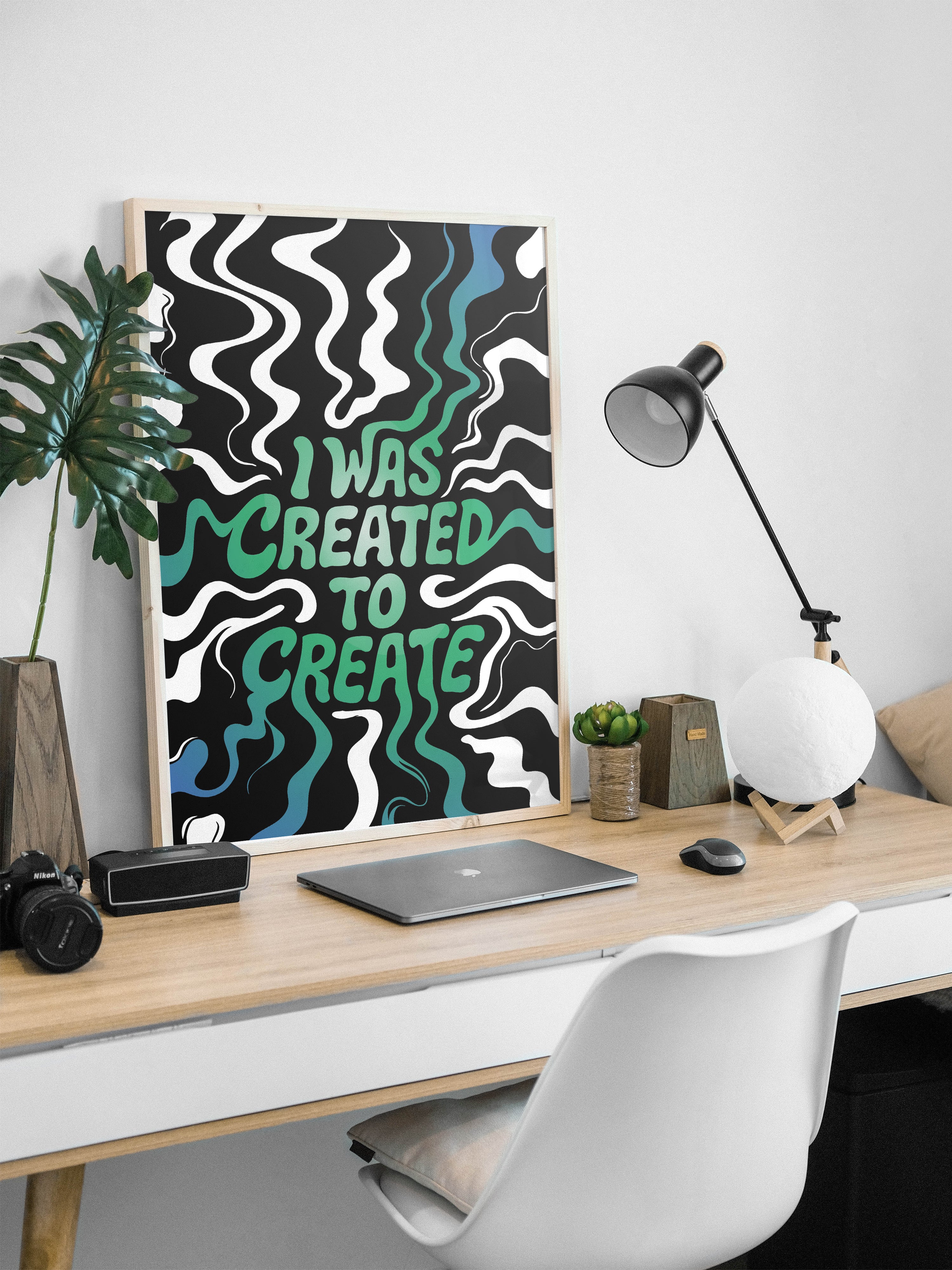 Created to Create Poster | Motivational Graphic Wall Art