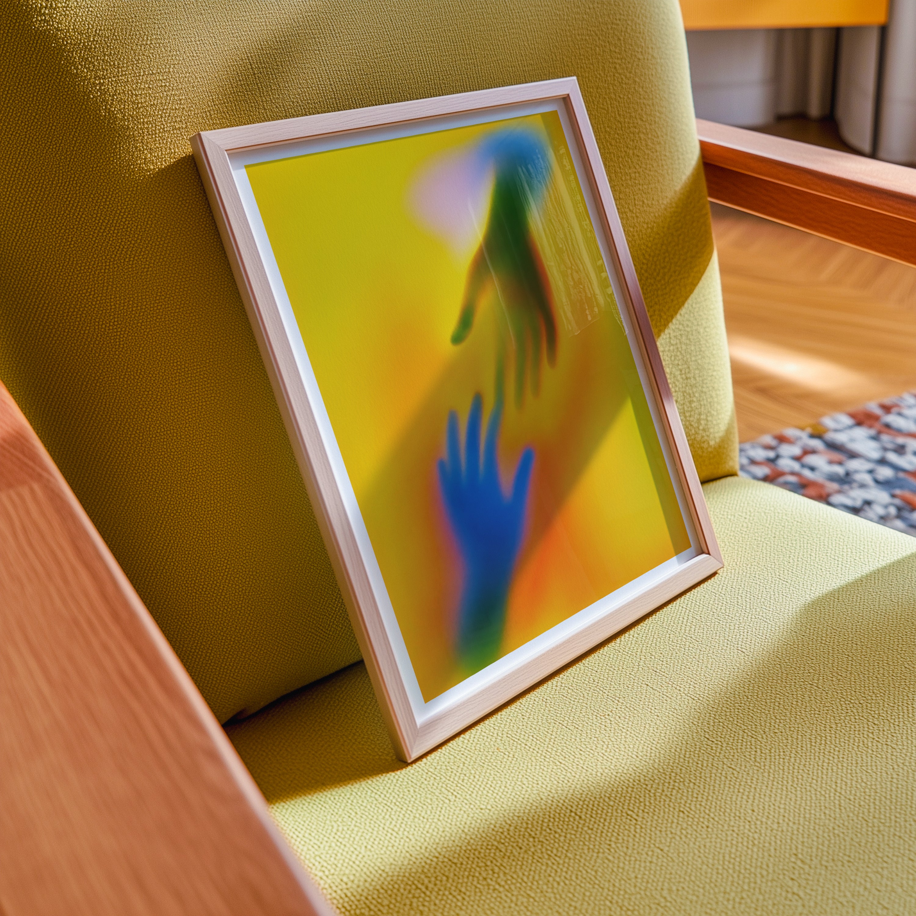 Reaching Hands Poster | Abstract Colorful Connection