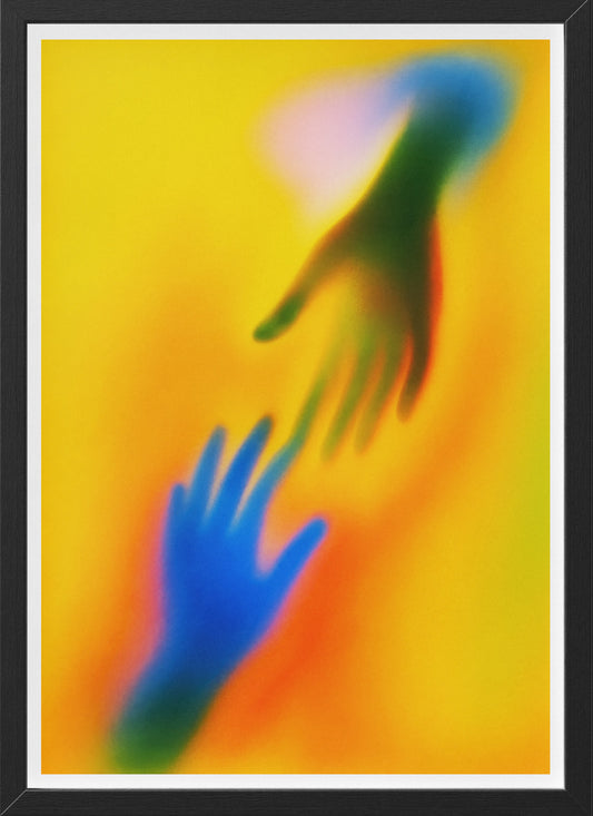 Reaching Hands Poster | Abstract Colorful Connection
