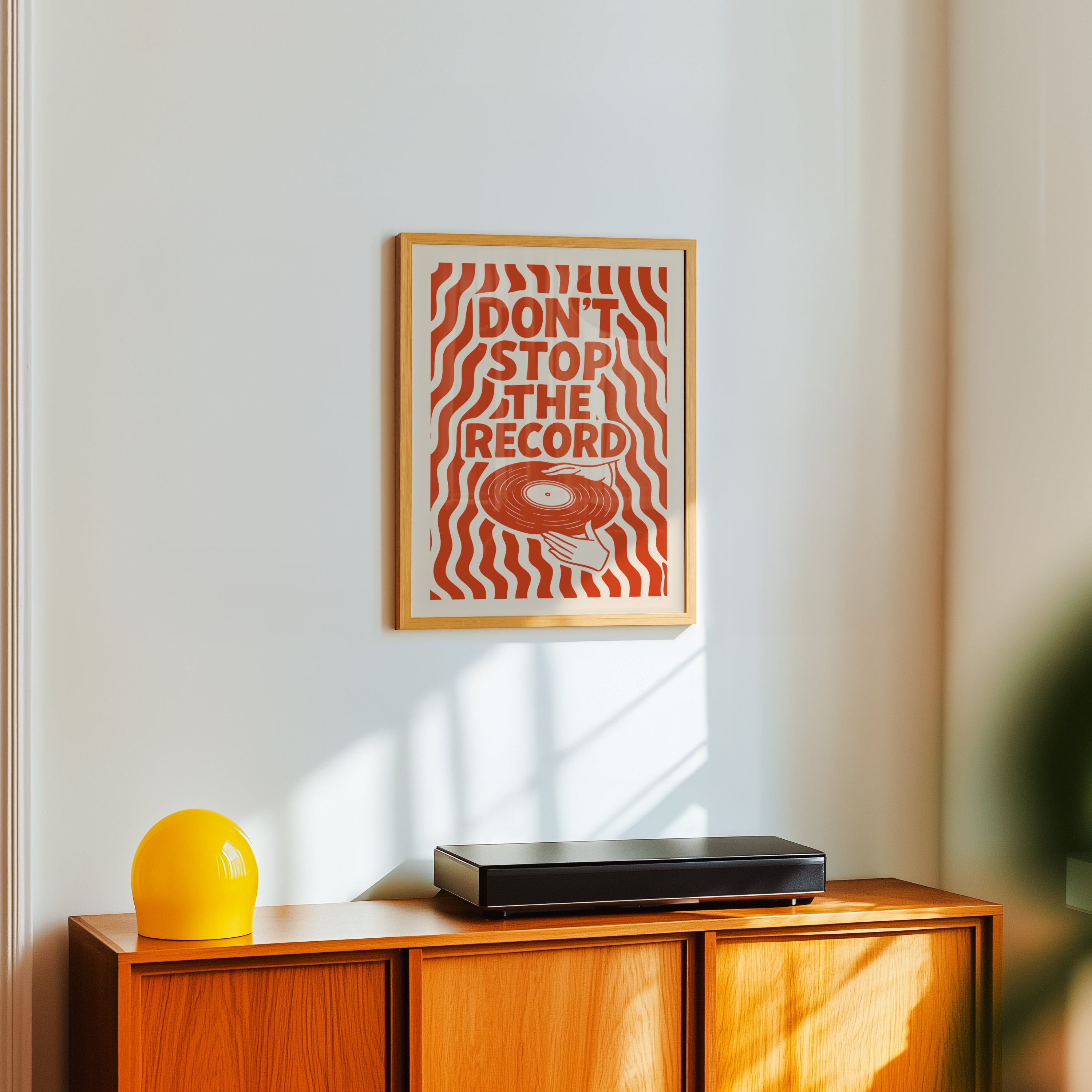 Don’t Stop the Record Poster | Retro Music-Inspired Wall Art