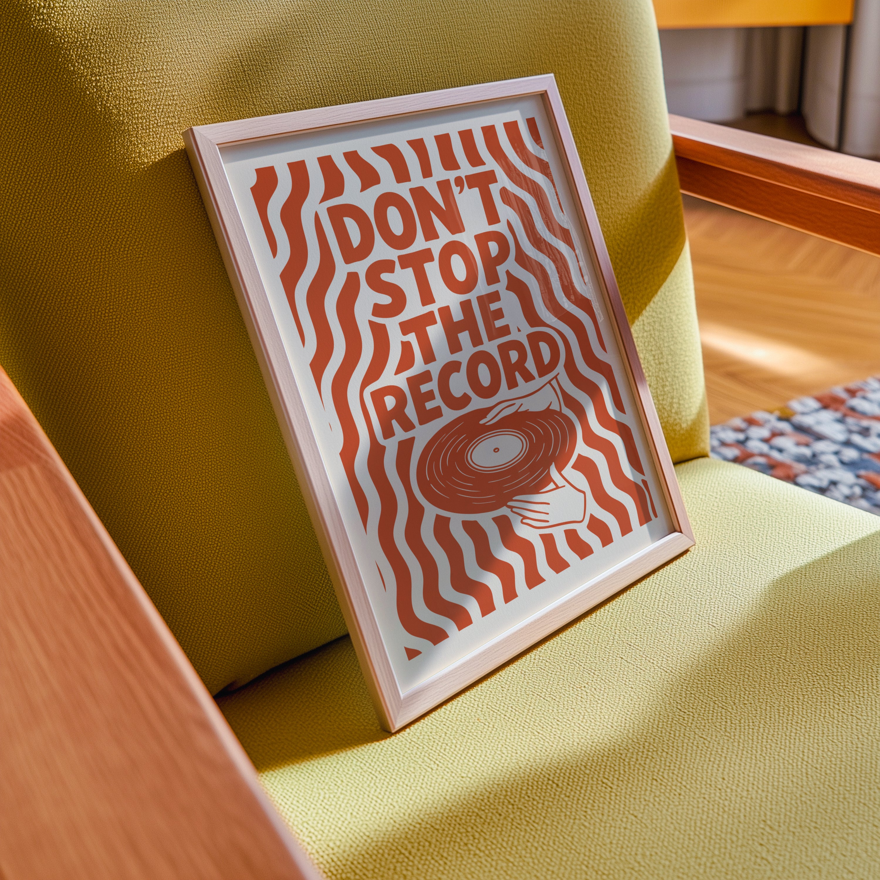 Don’t Stop the Record Poster | Retro Music-Inspired Wall Art