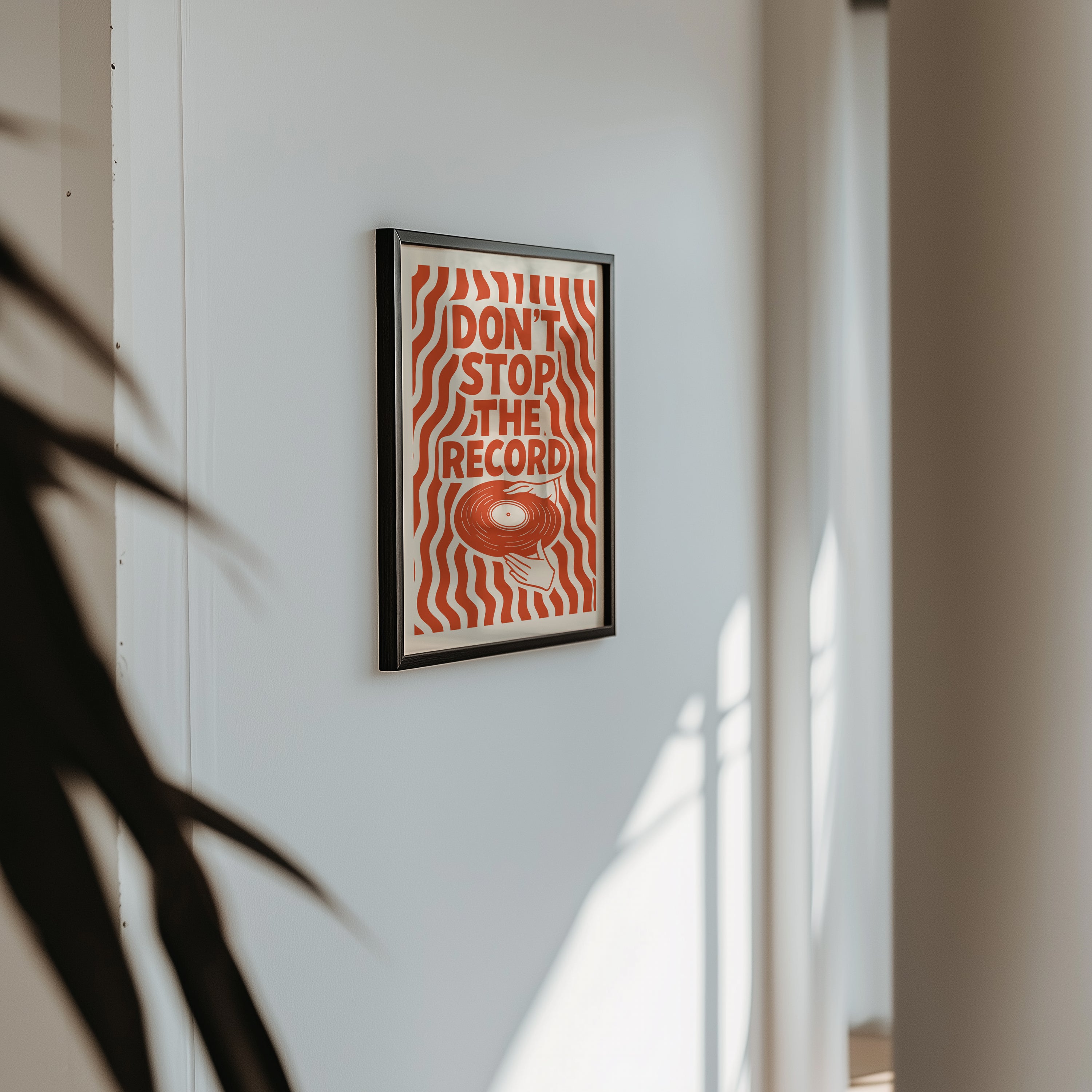 Don’t Stop the Record Poster | Retro Music-Inspired Wall Art