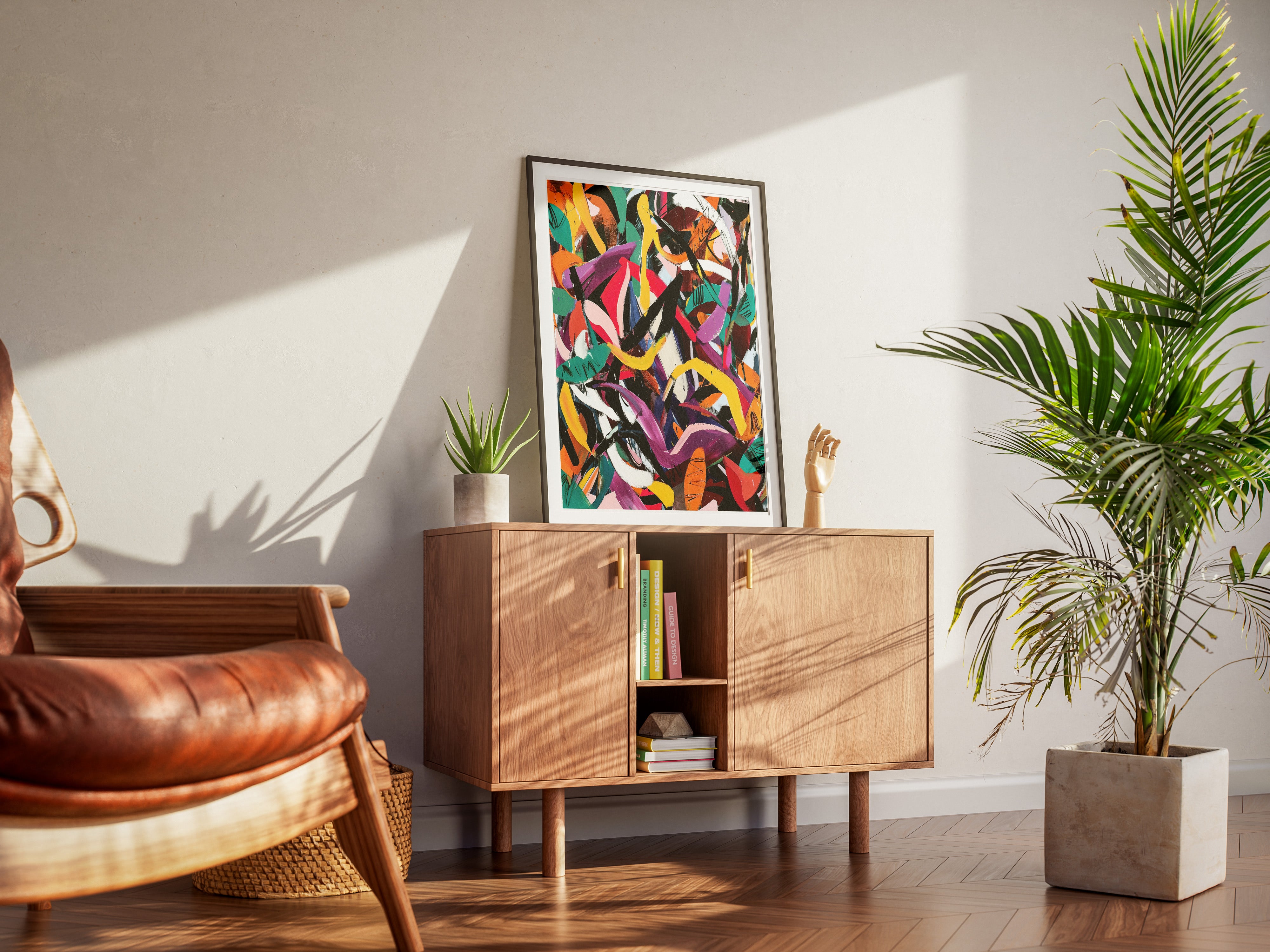 Dynamic Brushstroke Abstract Poster | Expressionist Color Splash Wall Art