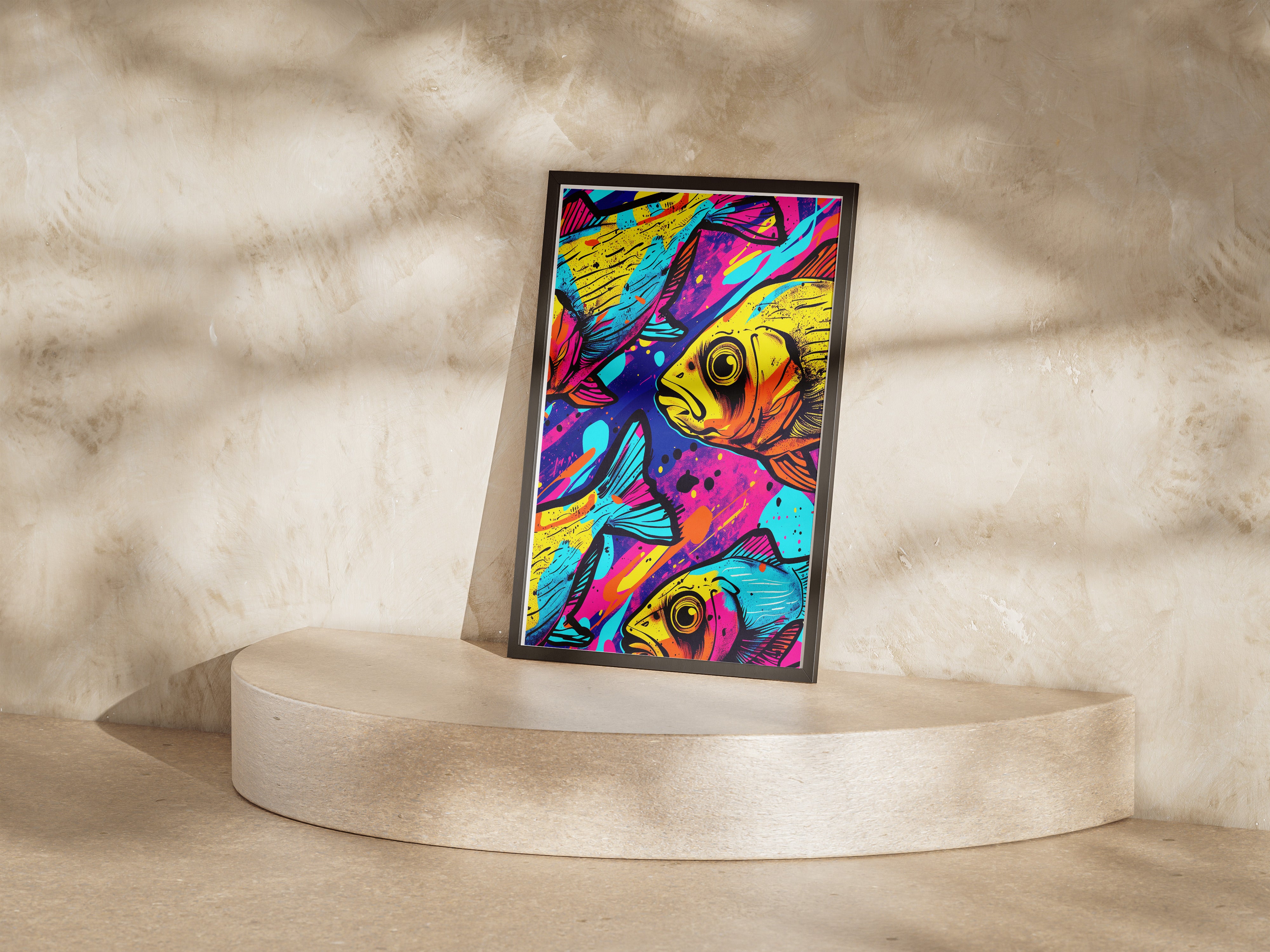 Retro Tropical Fish Poster | Gift for Fishermen and Dads